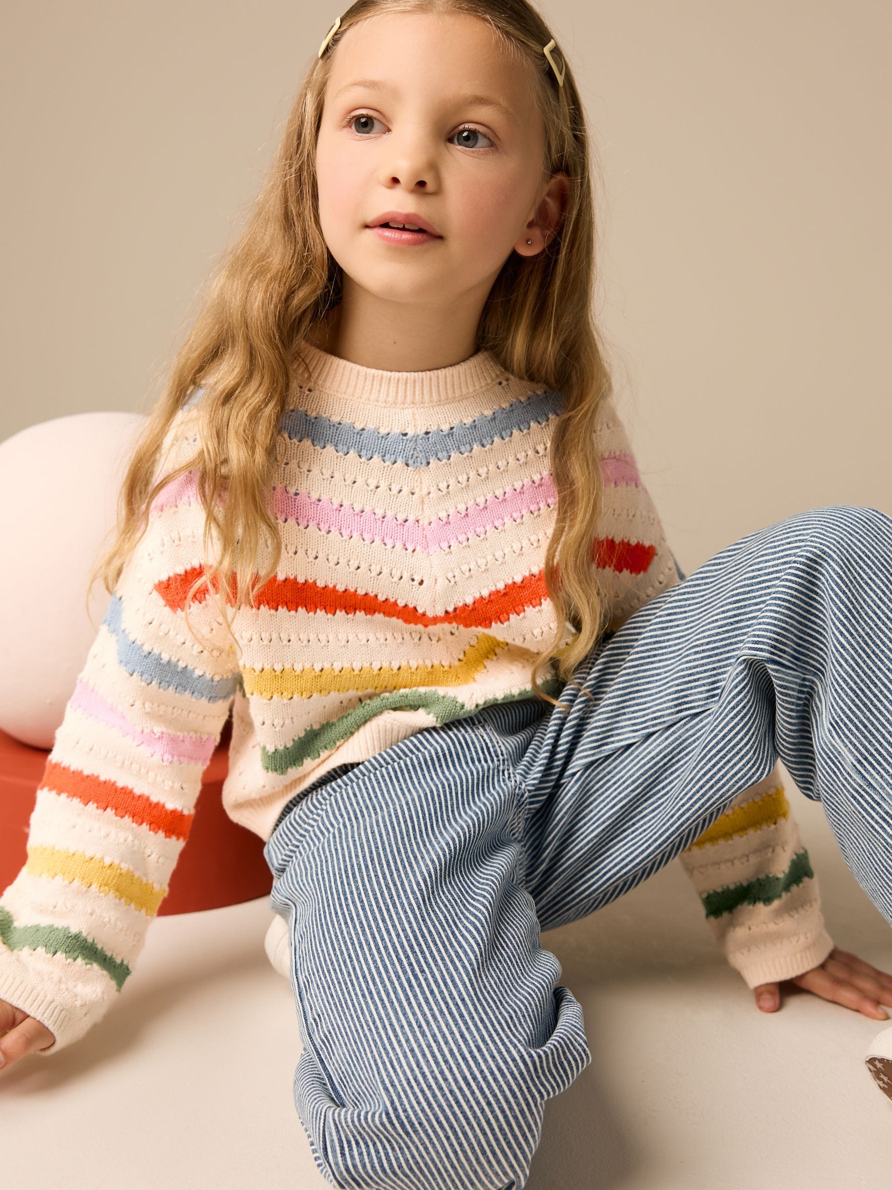 Rainbow 100% Cotton Boxy Rainbow Jumper (3-16yrs)