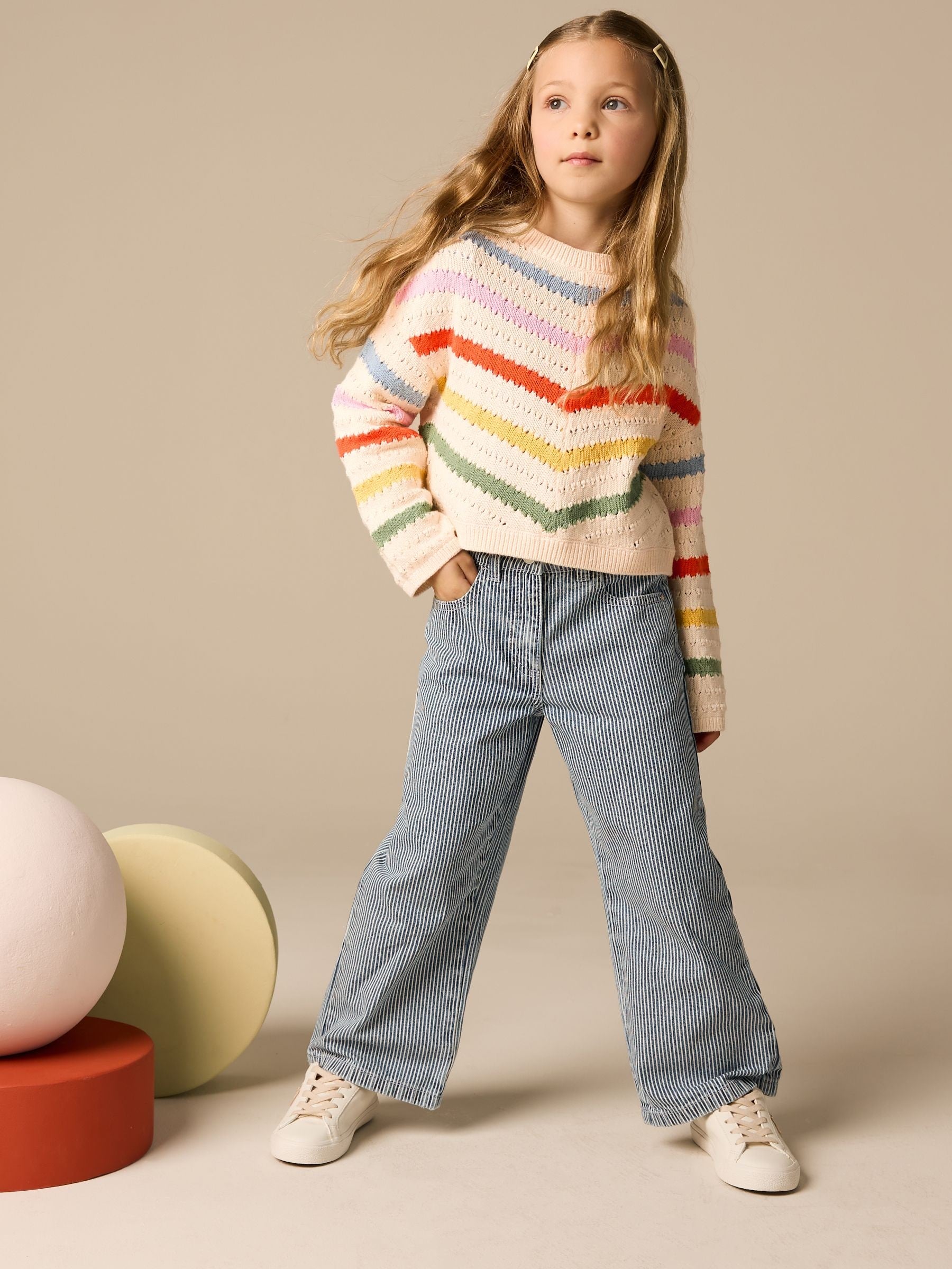 Rainbow 100% Cotton Boxy Rainbow Jumper (3-16yrs)