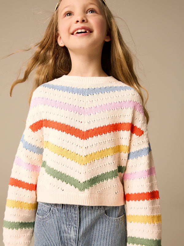 Rainbow 100% Cotton Boxy Rainbow Jumper (3-16yrs)