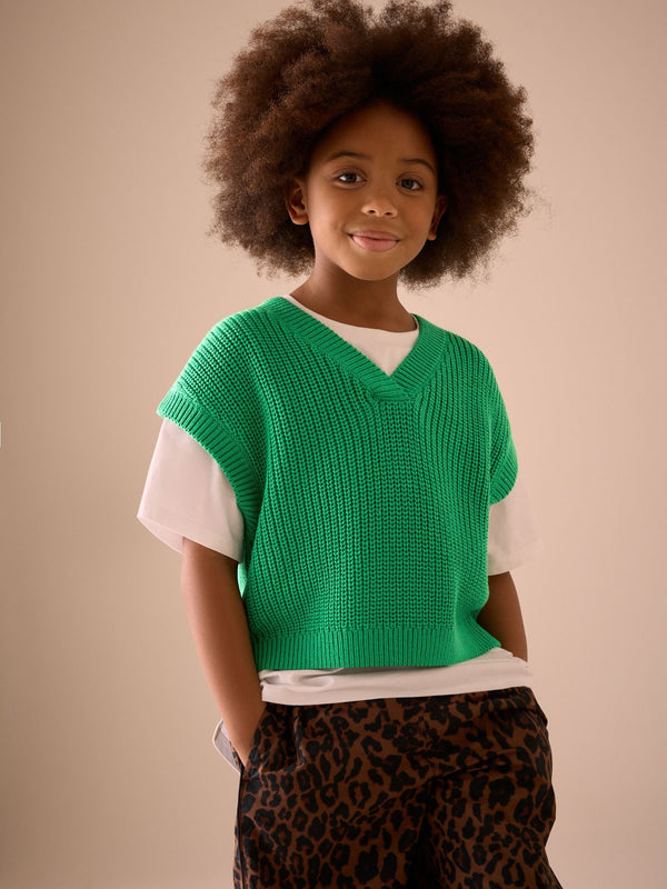 Green Knitted Tank (3-16yrs)