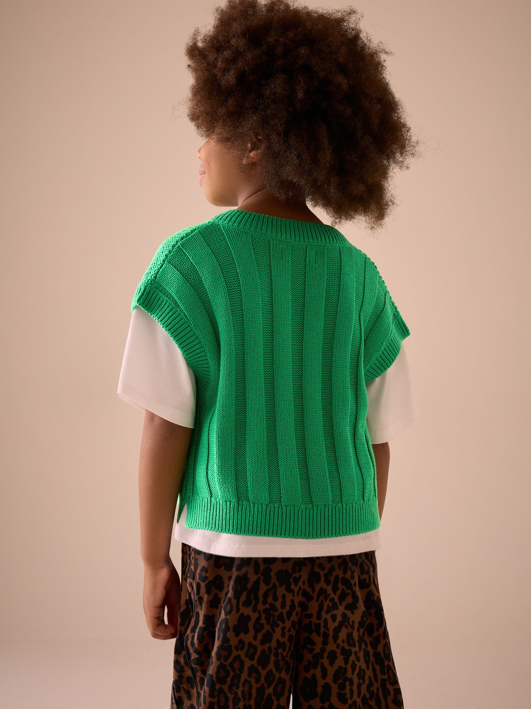 Green Knitted Tank (3-16yrs)