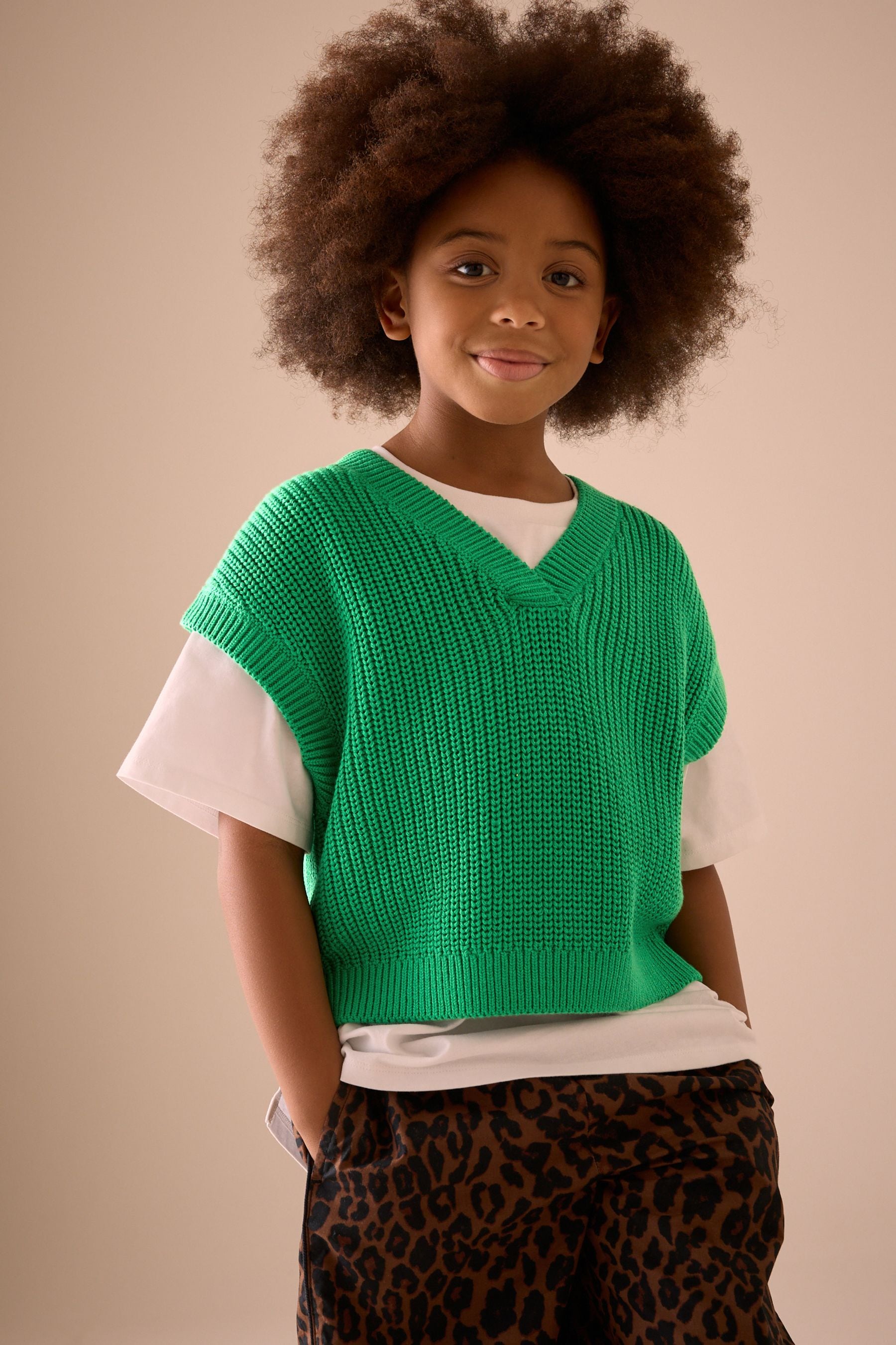 Green Knitted Tank (3-16yrs)