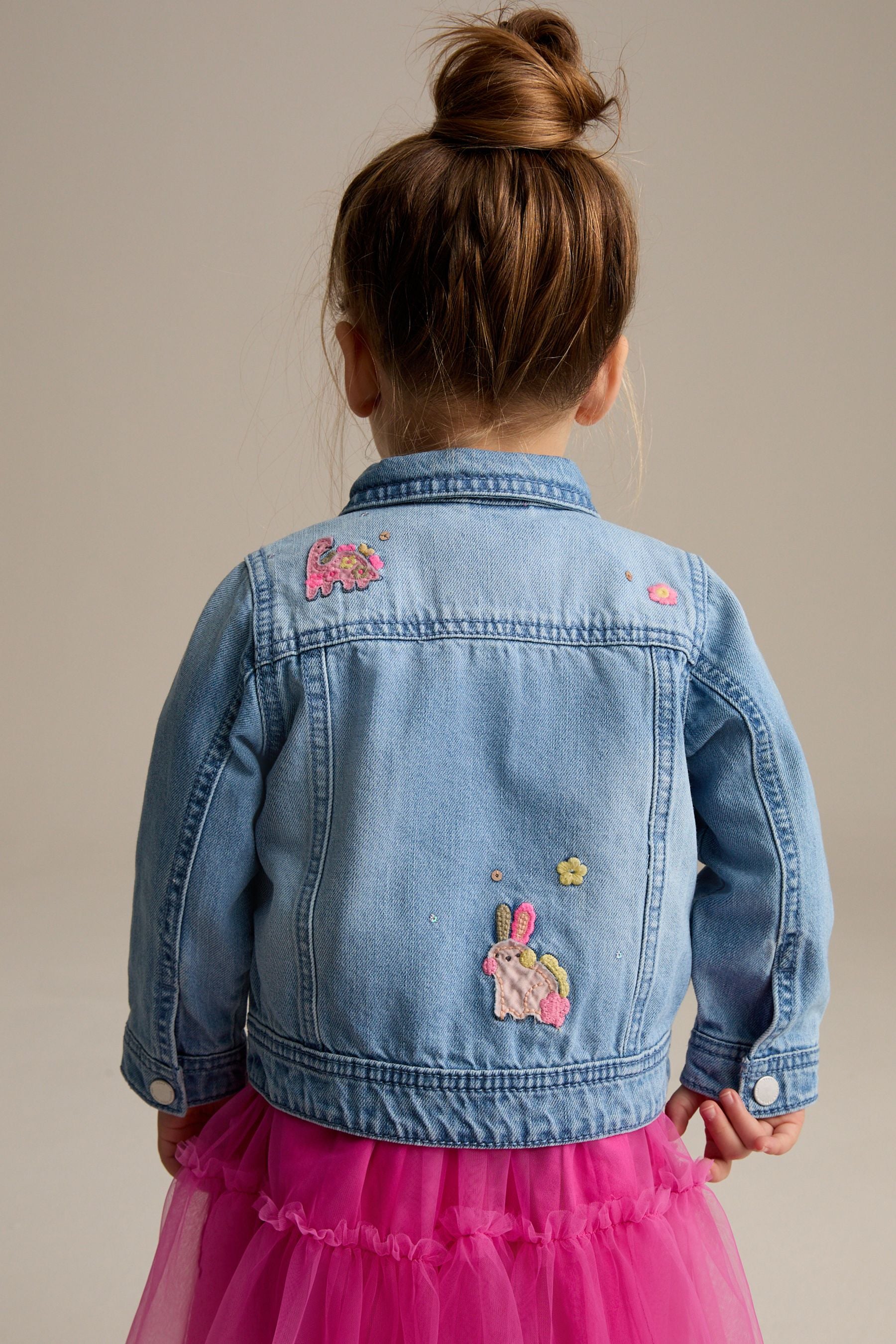 Mid Blue Denim Unicorn Western Jacket (3mths-7yrs)