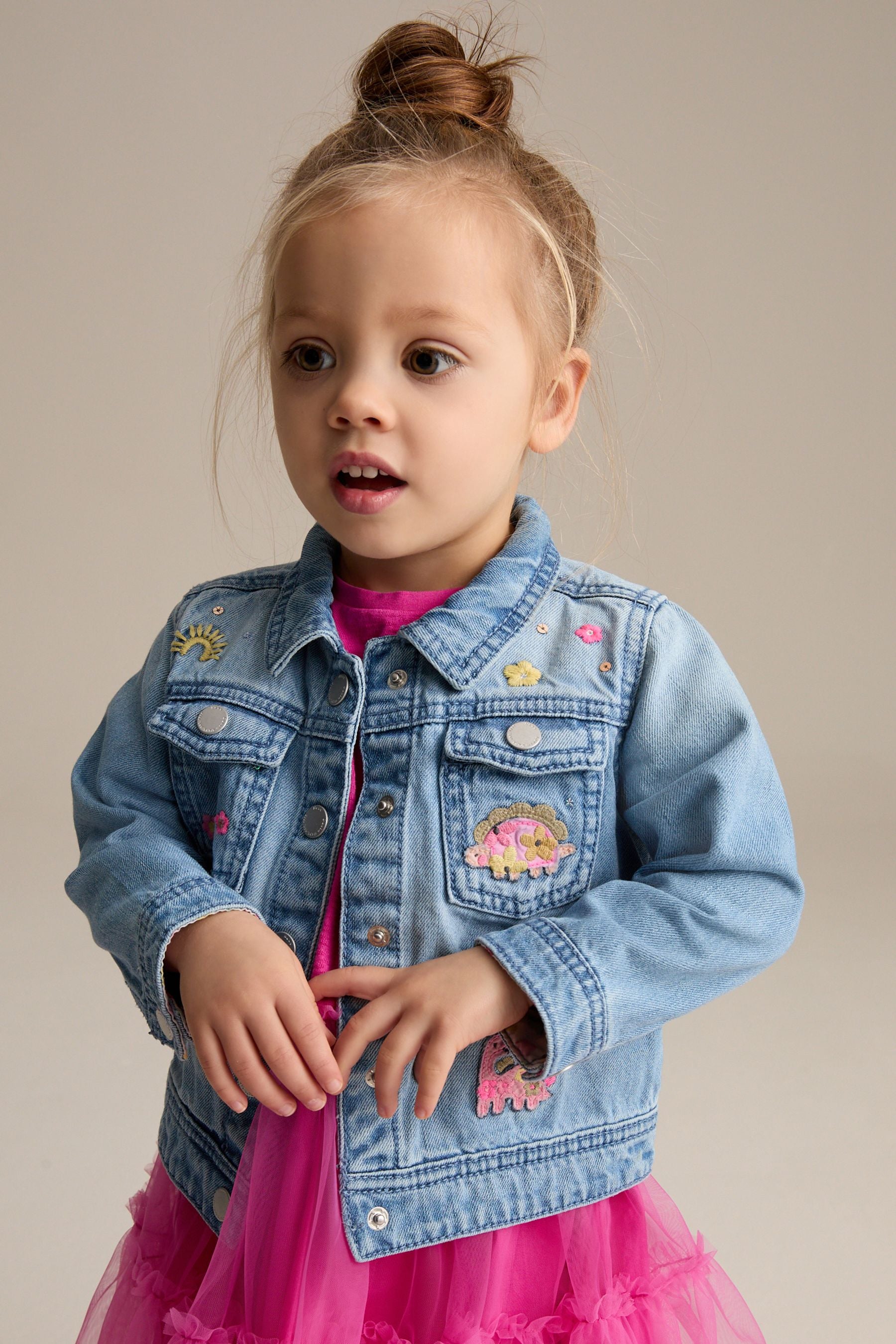 Mid Blue Denim Unicorn Western Jacket (3mths-7yrs)