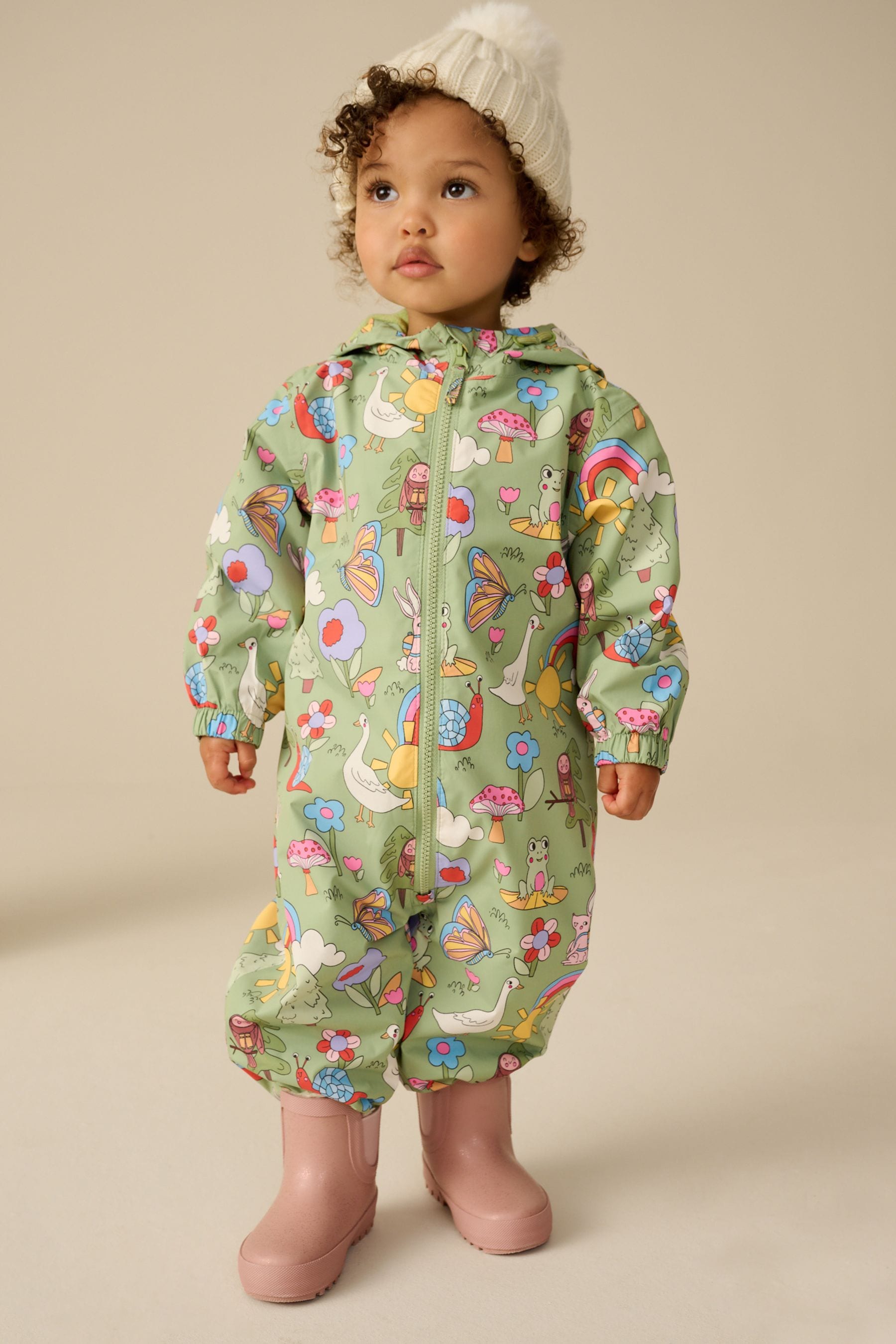 Green Waterproof Character Puddlesuit (3mths-7yrs)