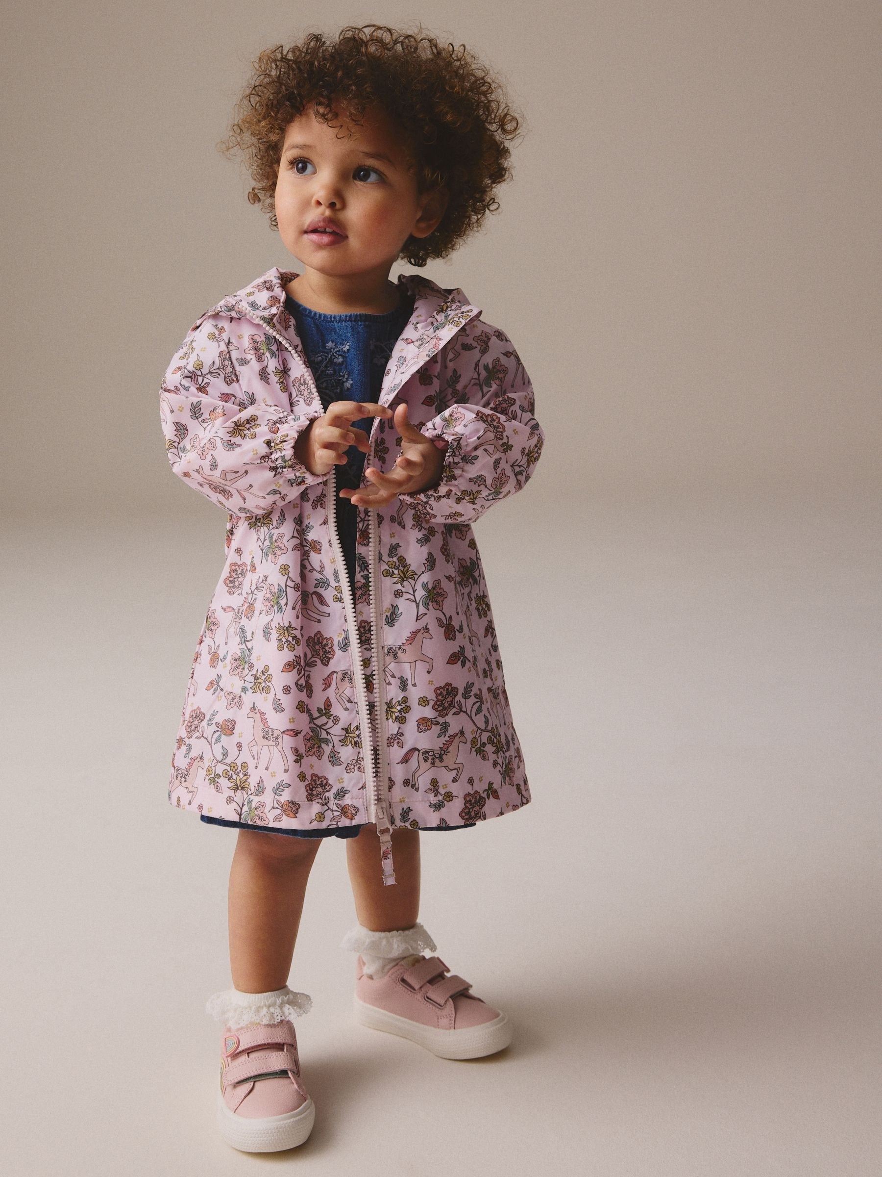 Pink Shower Resistant Printed Cagoule Jacket (3mths-7yrs)