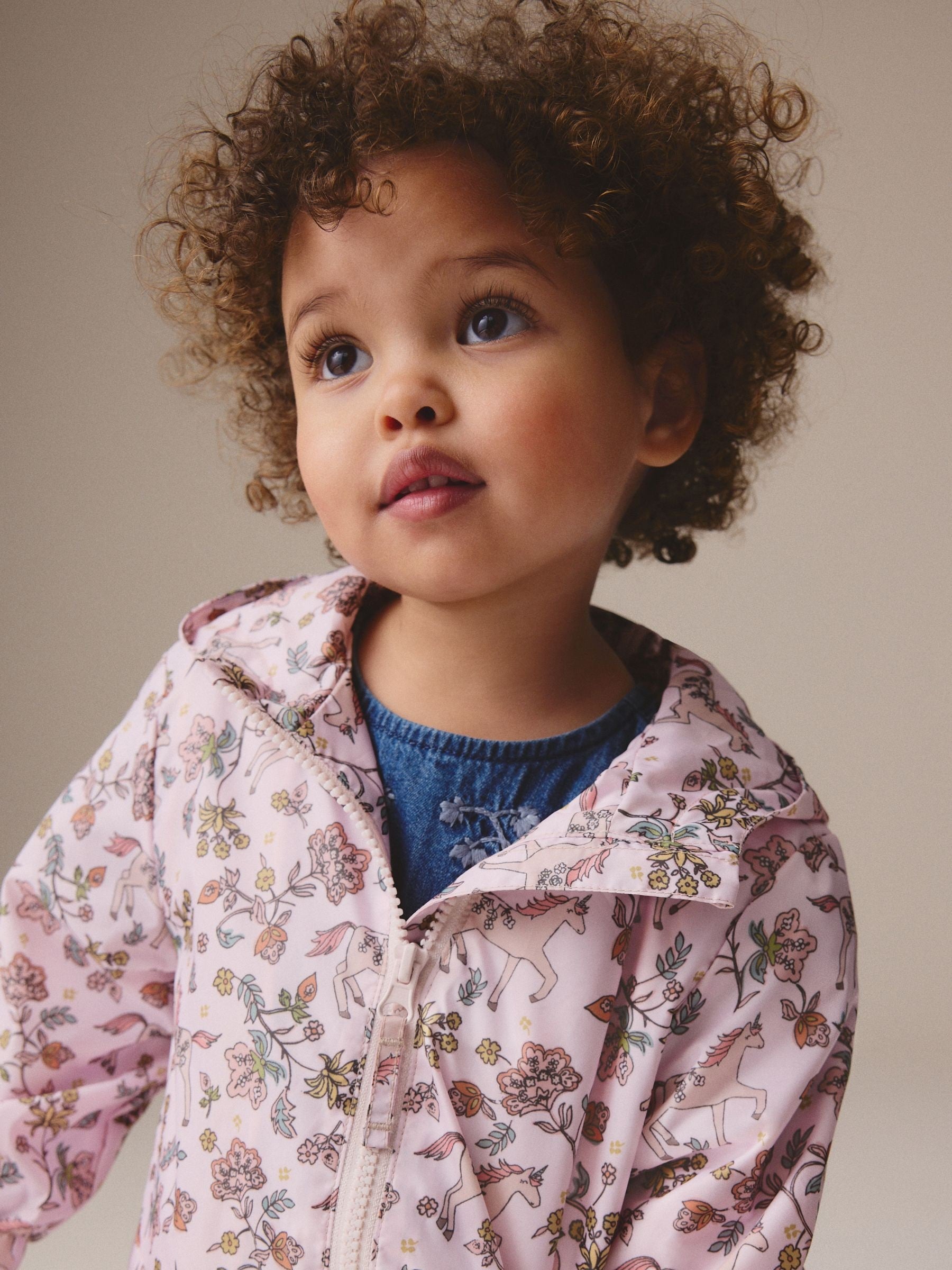 Pink Shower Resistant Printed Cagoule Jacket (3mths-7yrs)