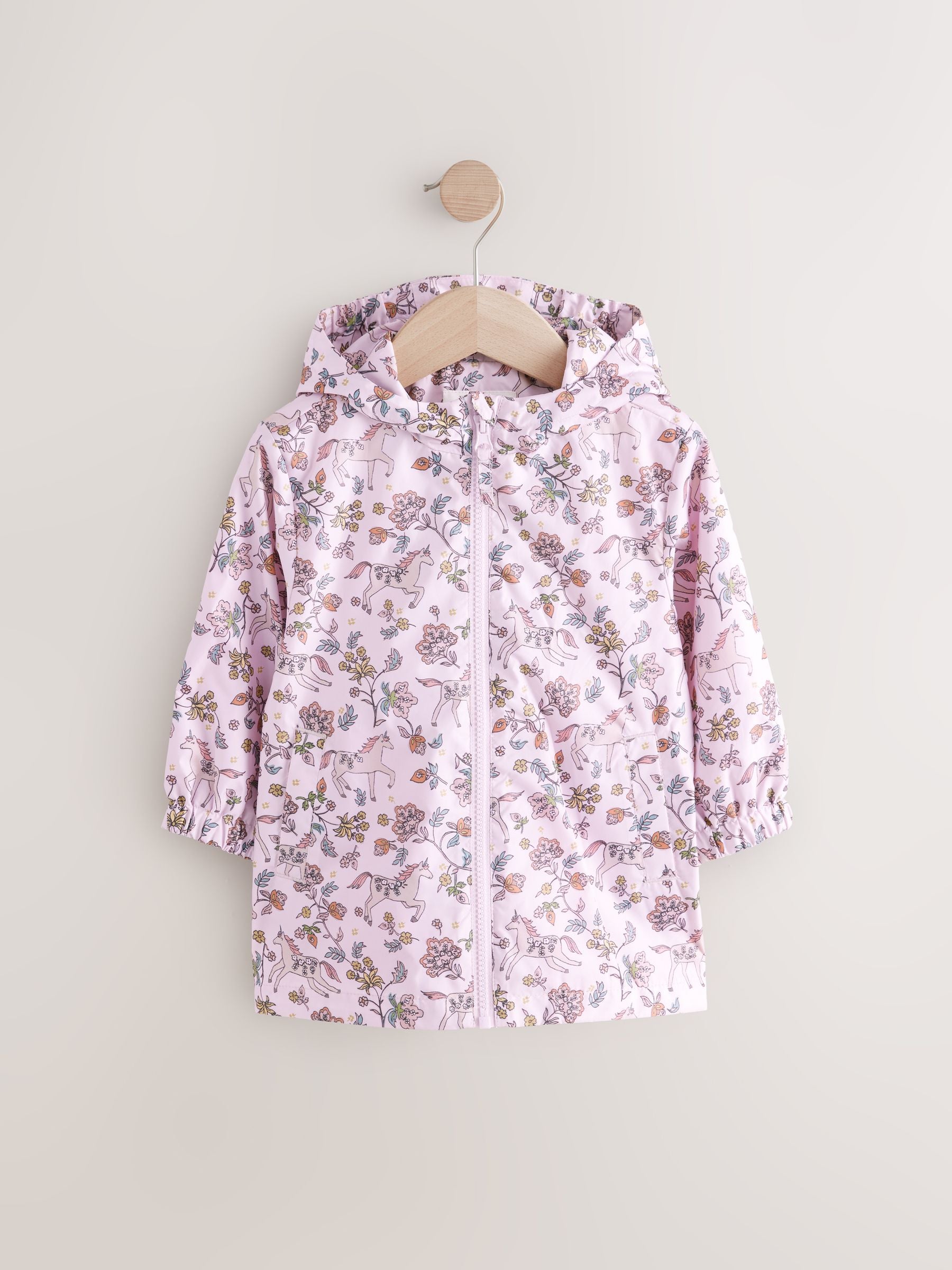 Pink Shower Resistant Printed Cagoule Jacket (3mths-7yrs)