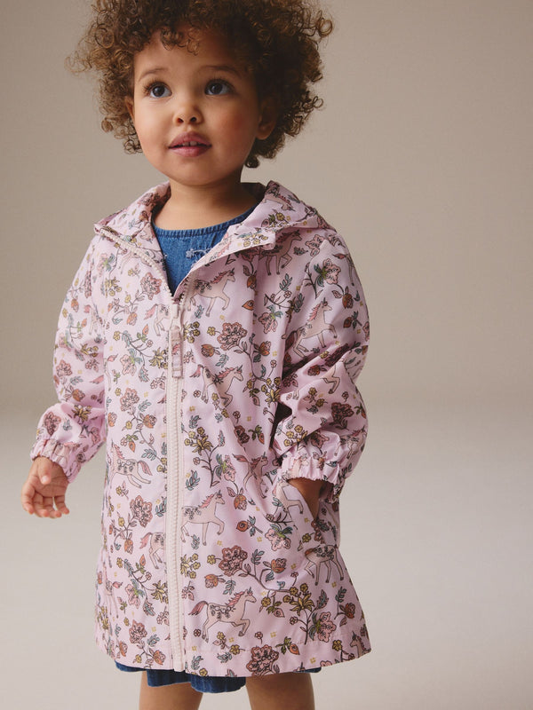 Pink Shower Resistant Printed Cagoule Jacket (3mths-7yrs)