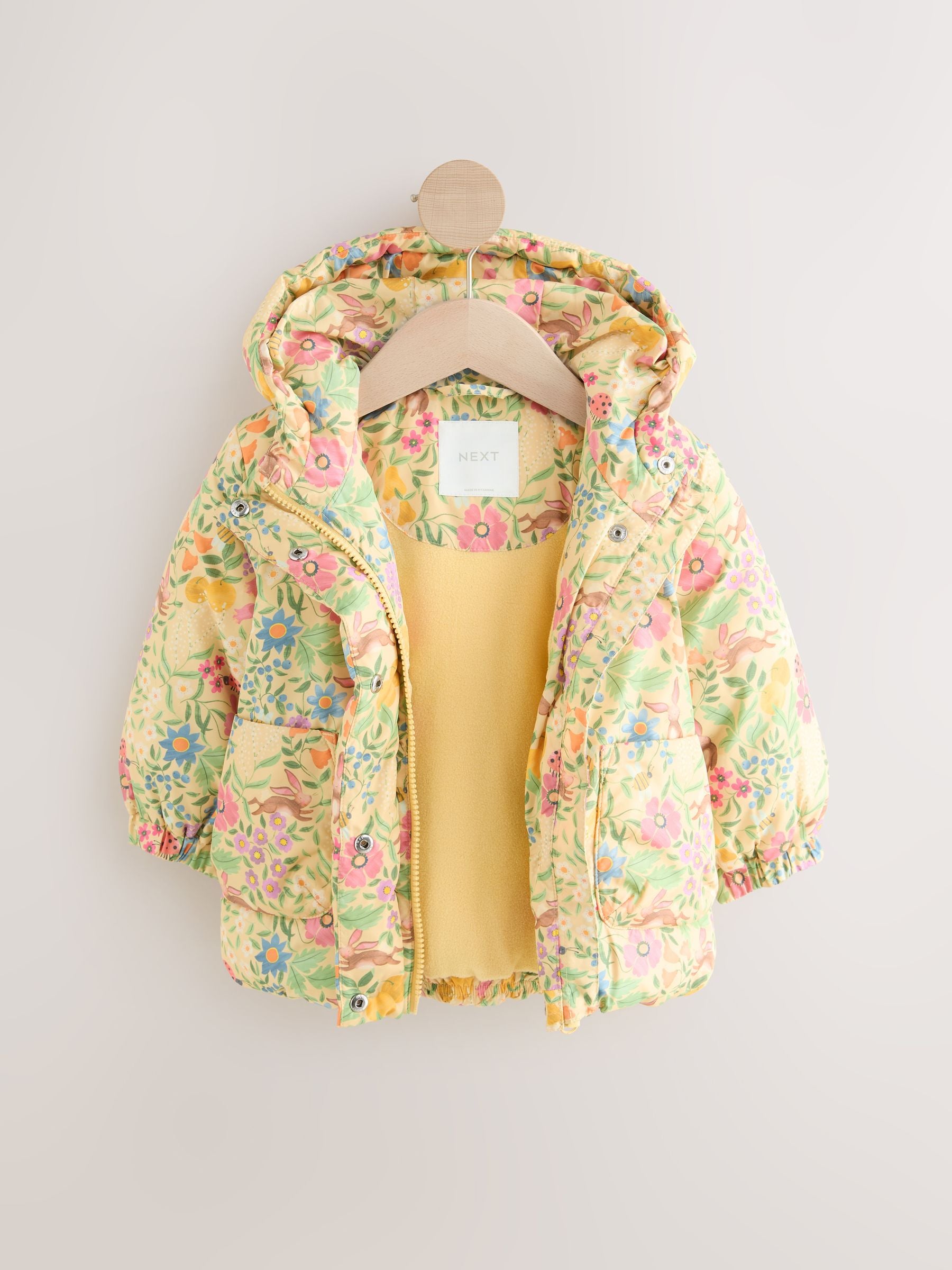 Multi Yellow Shower Resistant Printed Padded Coat (3mths-7yrs)