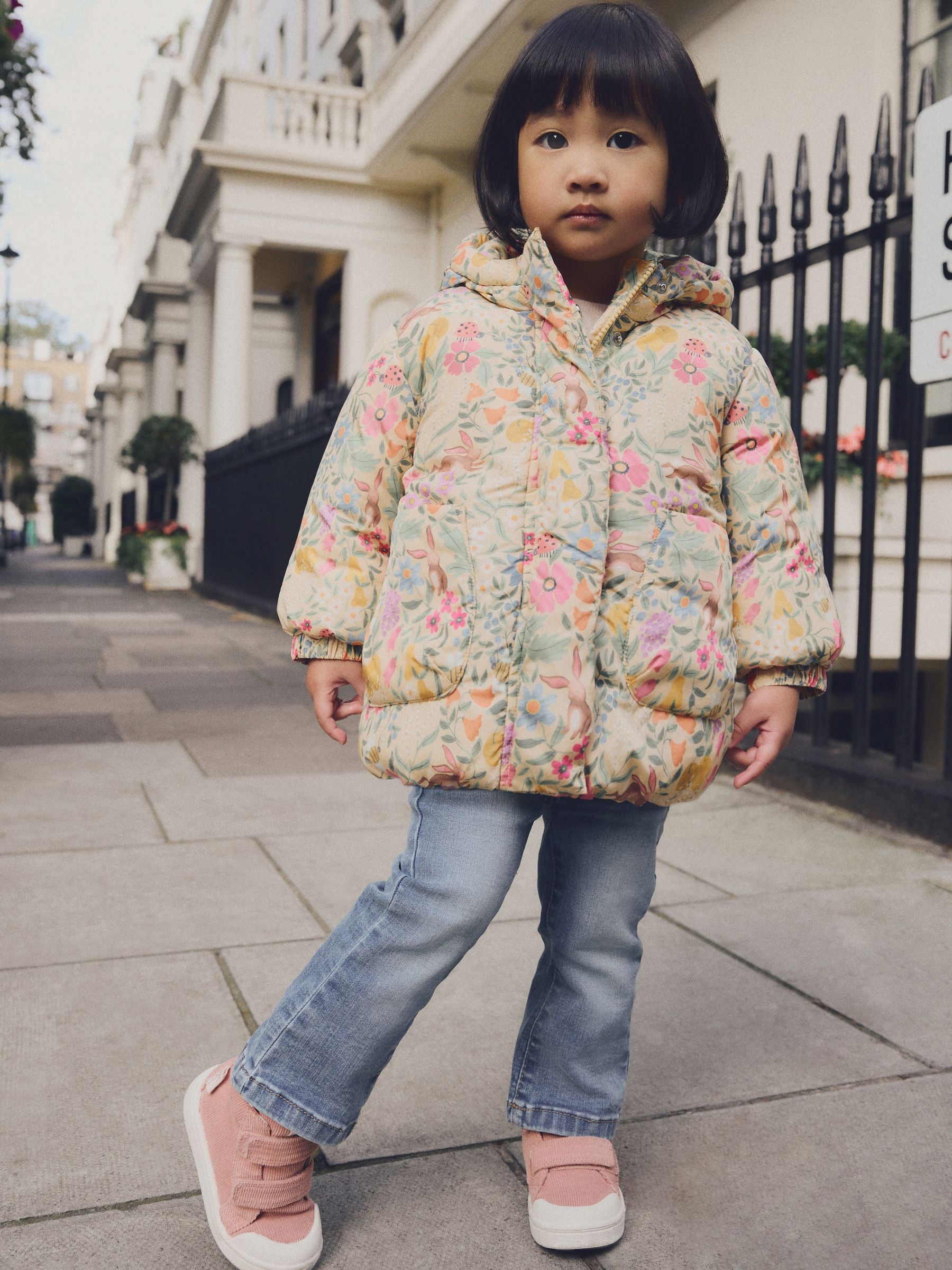 Multi Yellow Shower Resistant Printed Padded Coat (3mths-7yrs)