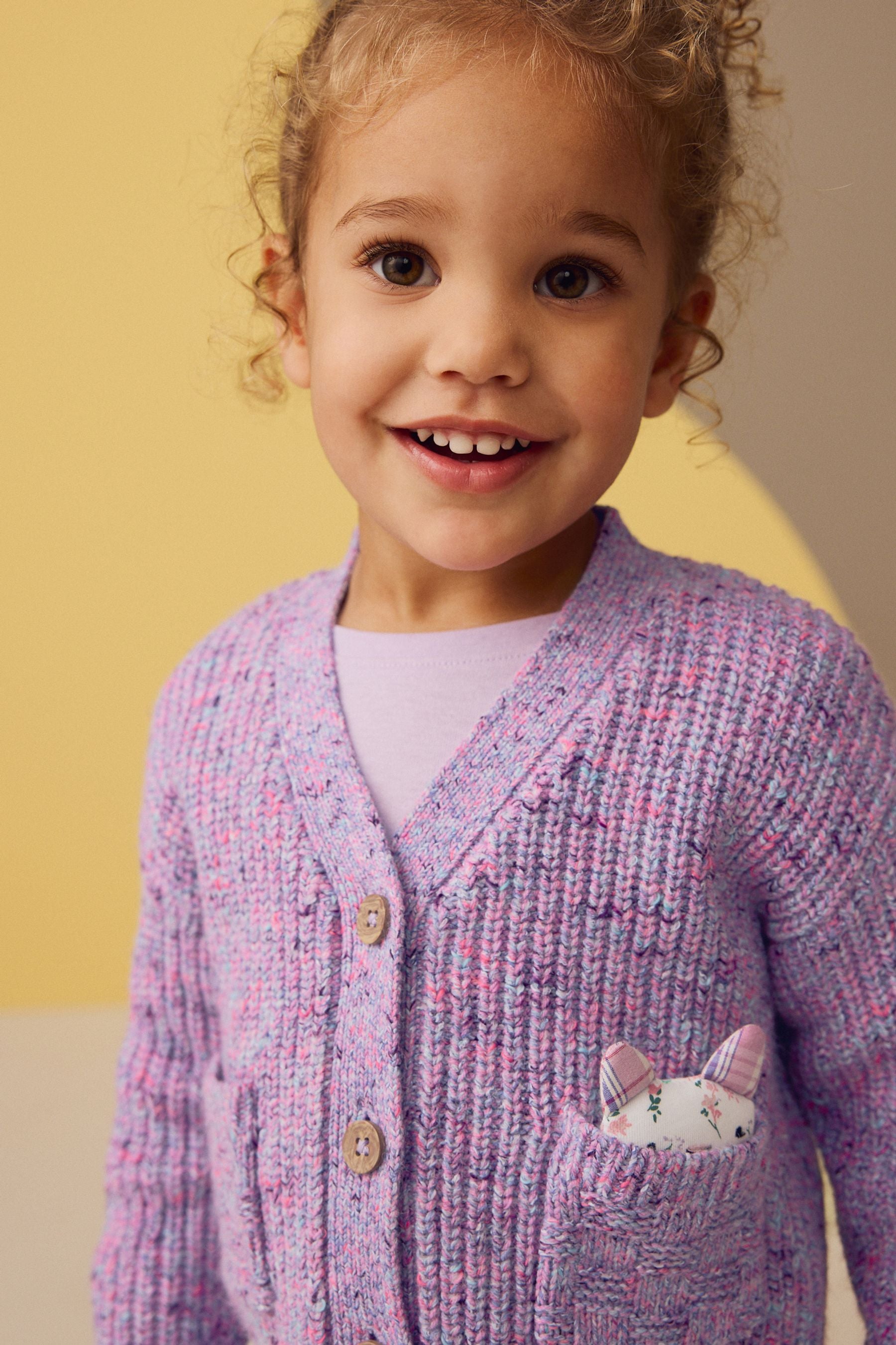 Purple Cat Pocket Cardigan (3mths-7yrs)