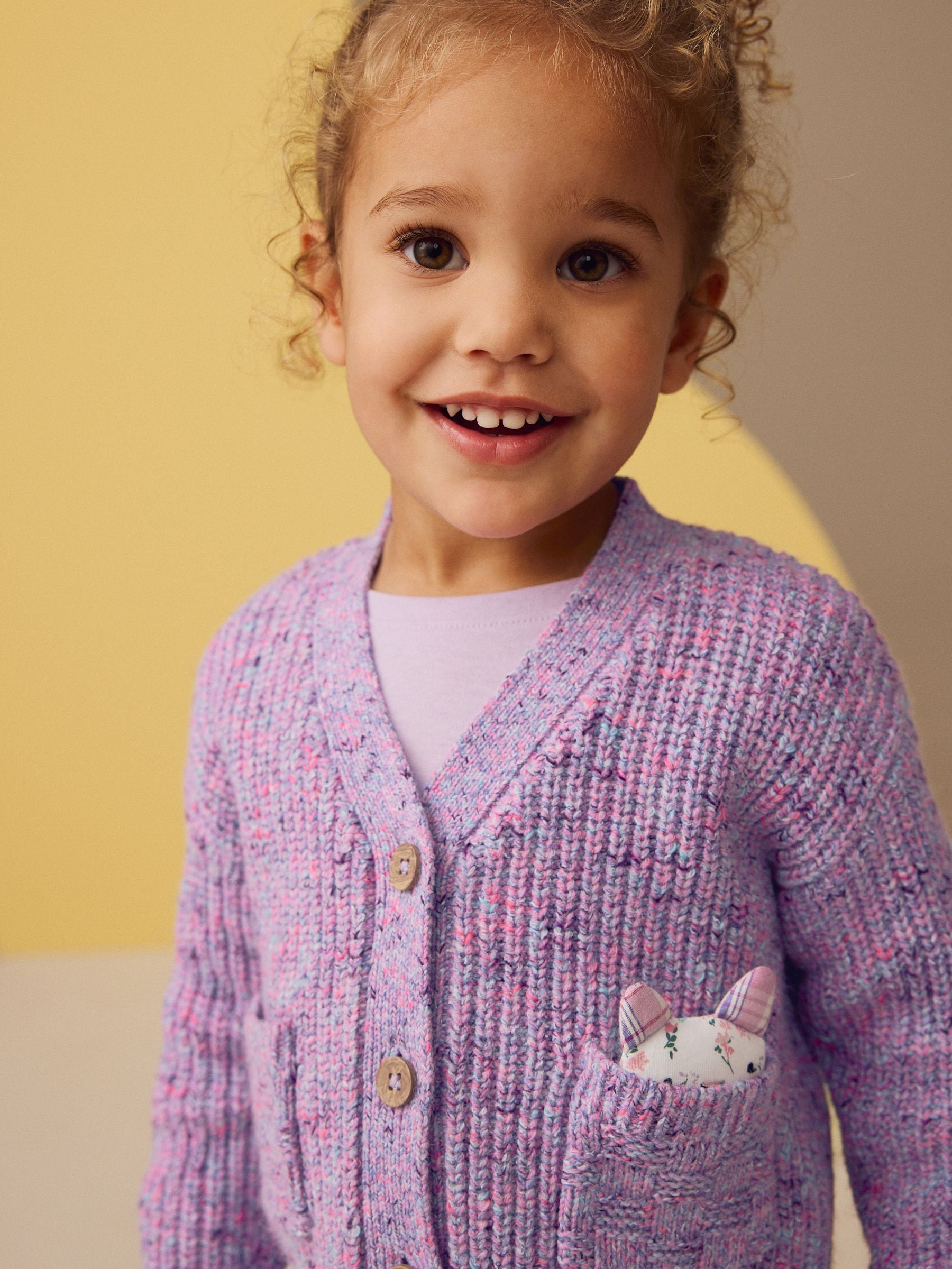 Purple Cat Pocket Cardigan (3mths-7yrs)