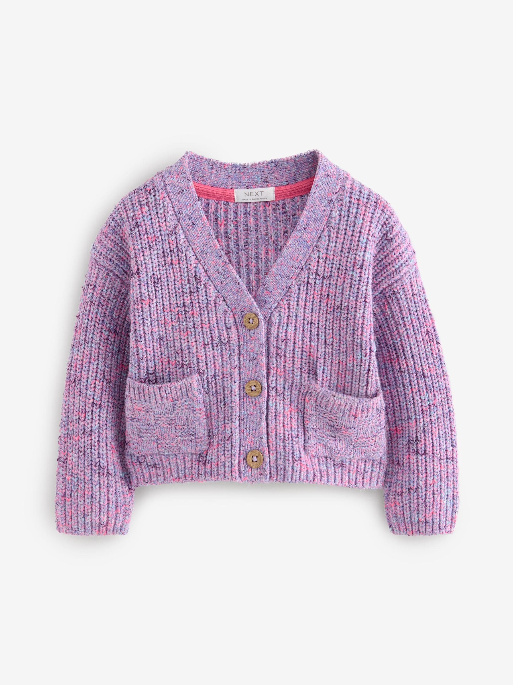 Purple Cat Pocket Cardigan (3mths-7yrs)