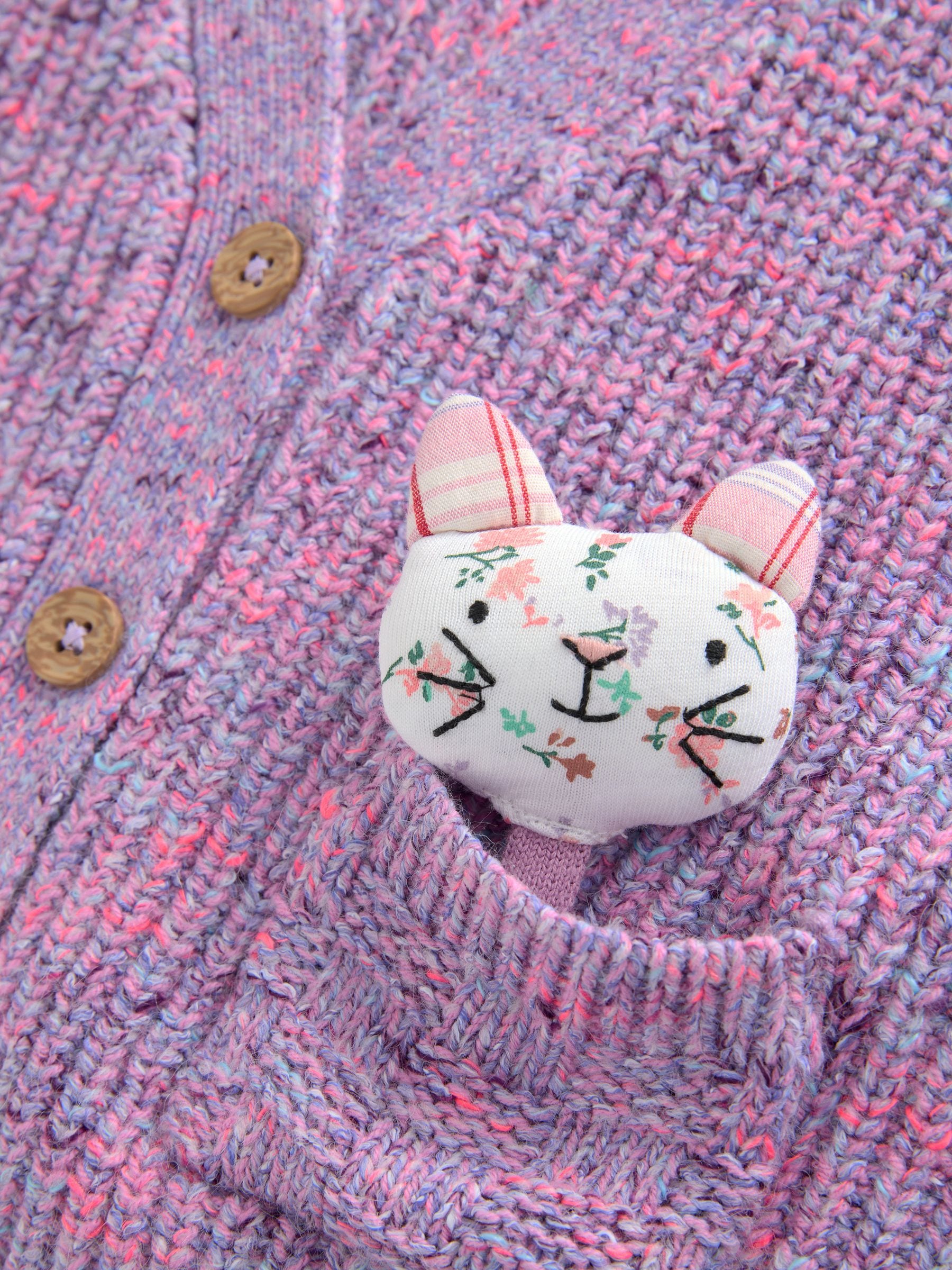 Purple Cat Pocket Cardigan (3mths-7yrs)