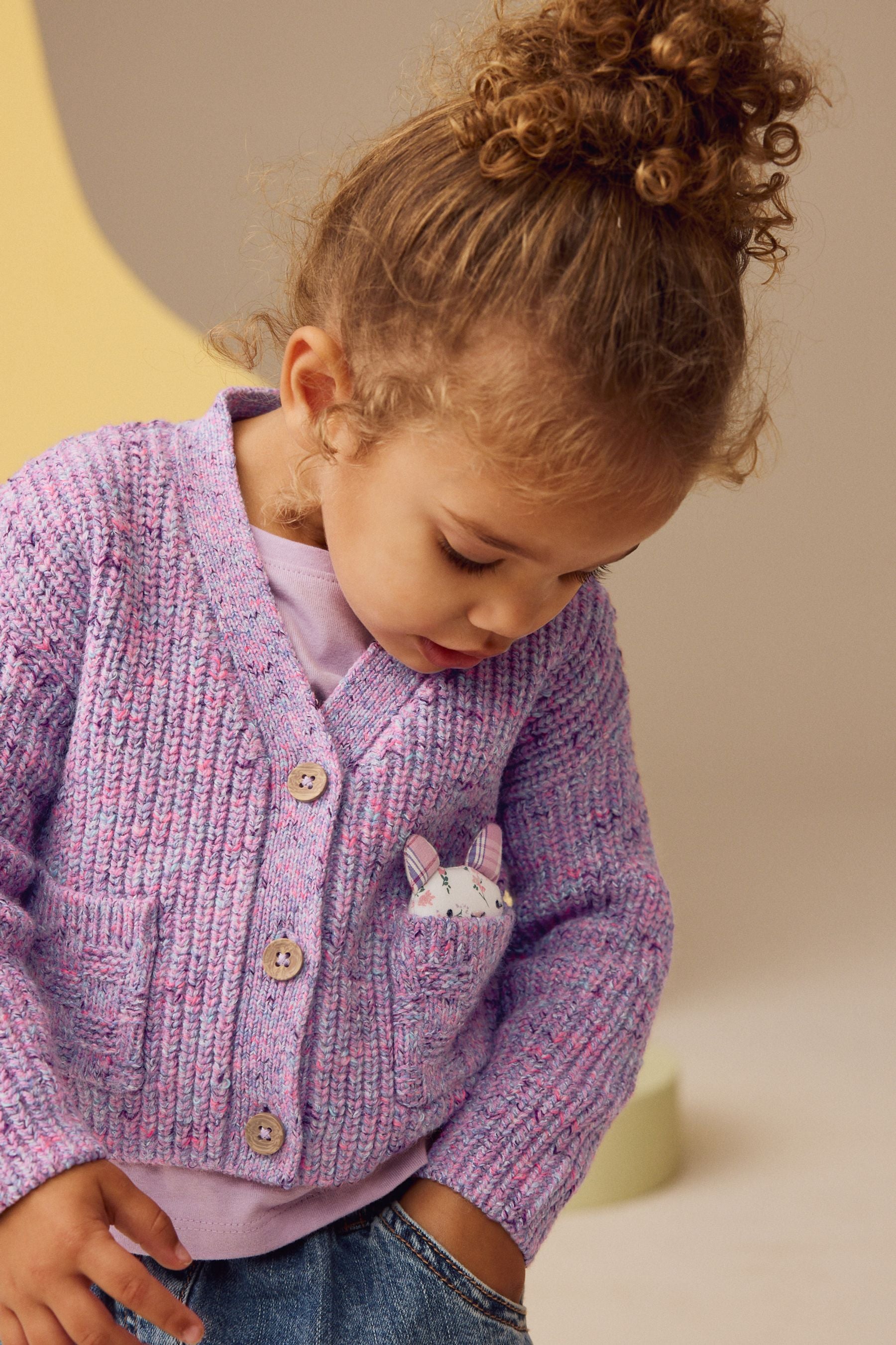 Purple Cat Pocket Cardigan (3mths-7yrs)