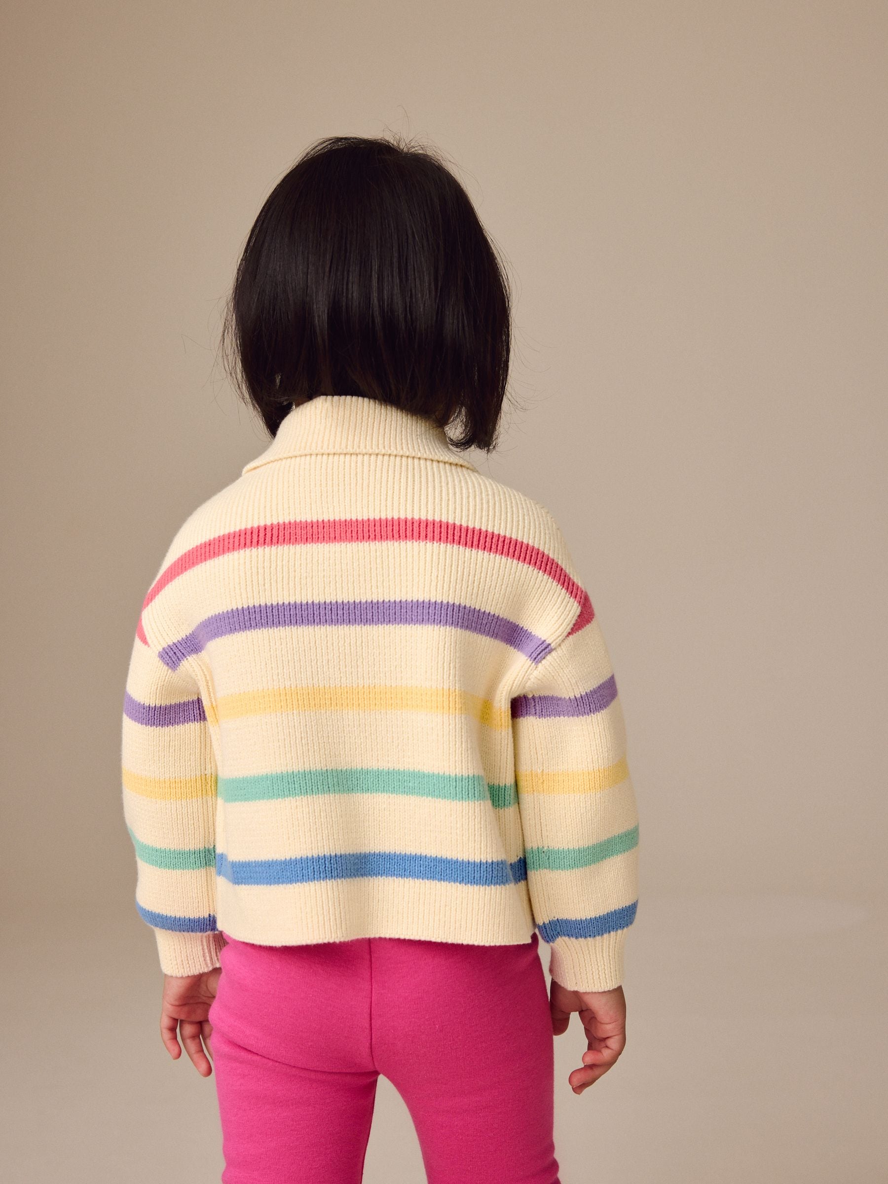 Rainbow 100% Cotton Collar Cardigan (3mths-7yrs)