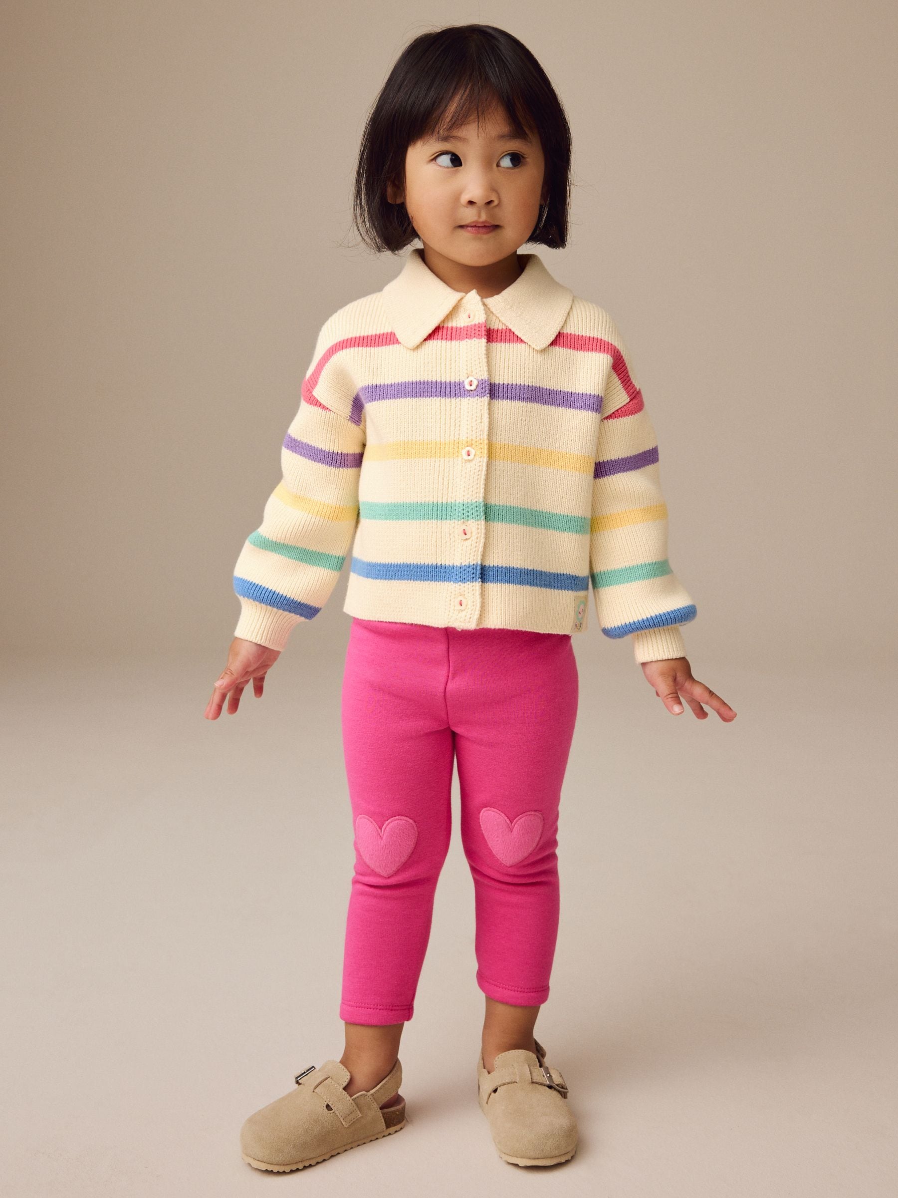 Rainbow 100% Cotton Collar Cardigan (3mths-7yrs)