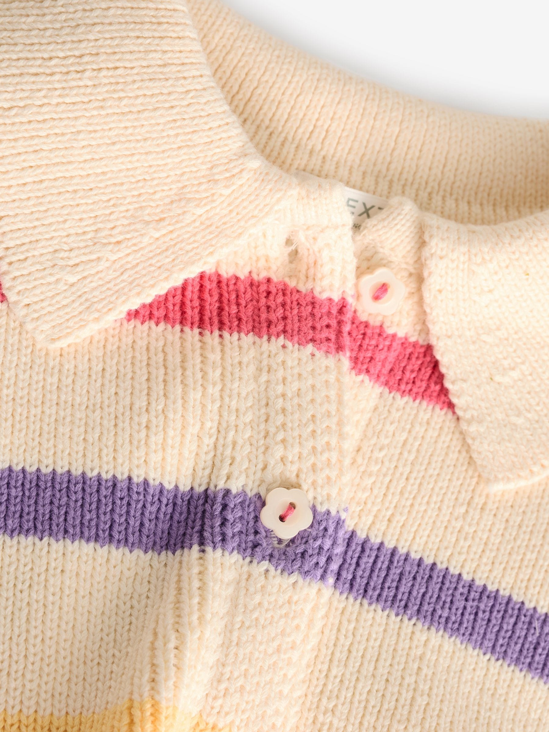 Rainbow 100% Cotton Collar Cardigan (3mths-7yrs)