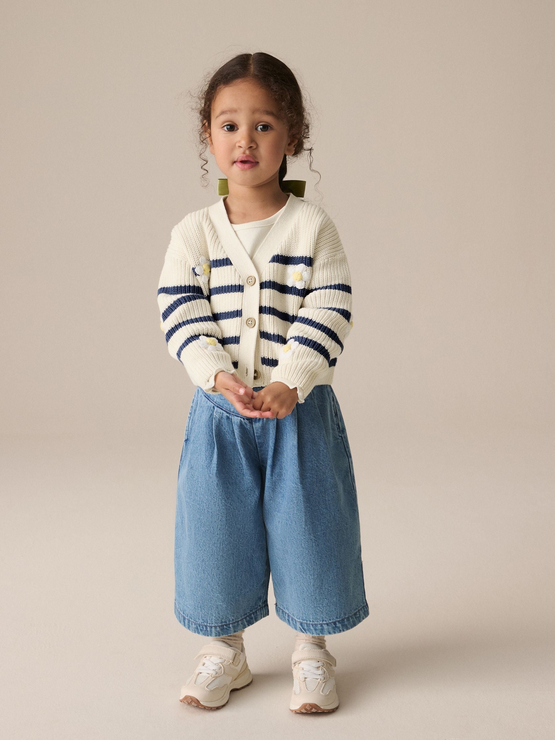 Stripe V-Neck 100% Cotton Cardigan (3mths-7yrs)