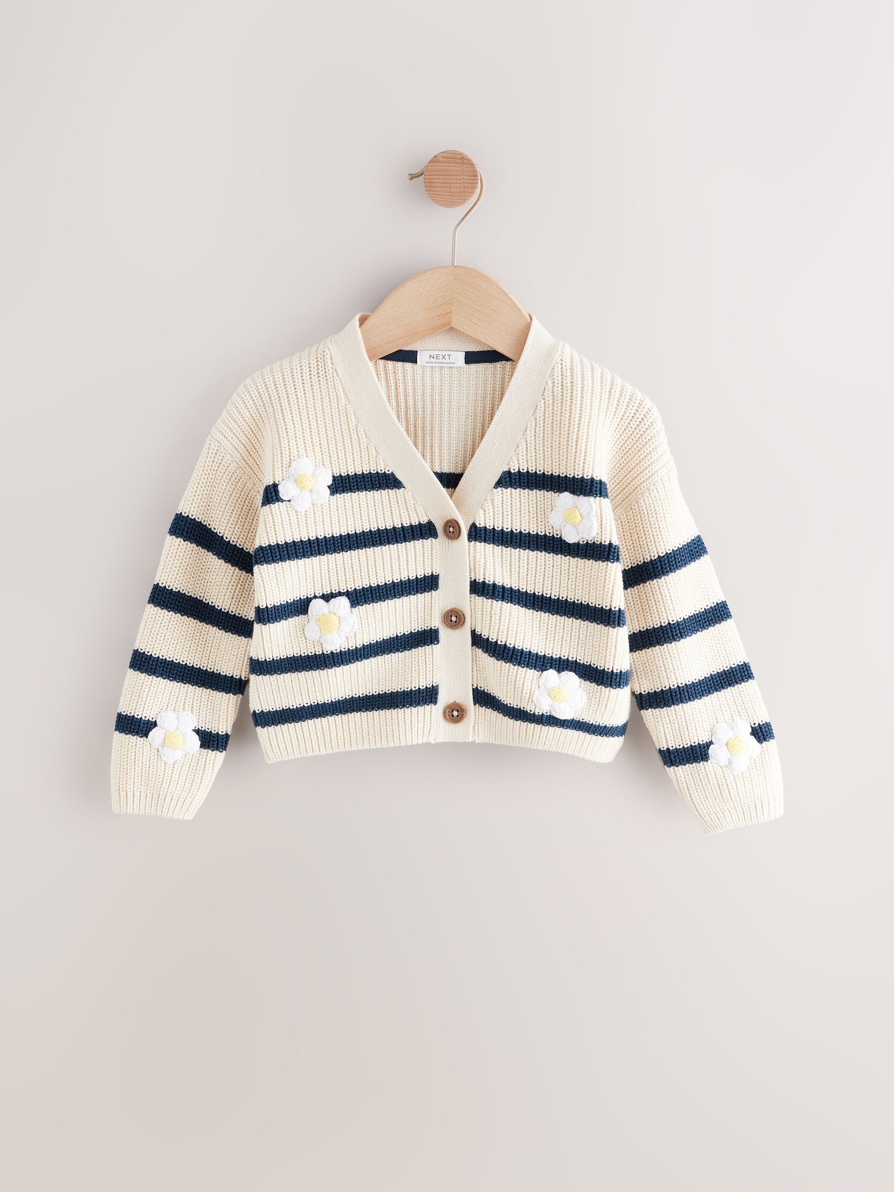 Stripe V-Neck 100% Cotton Cardigan (3mths-7yrs)