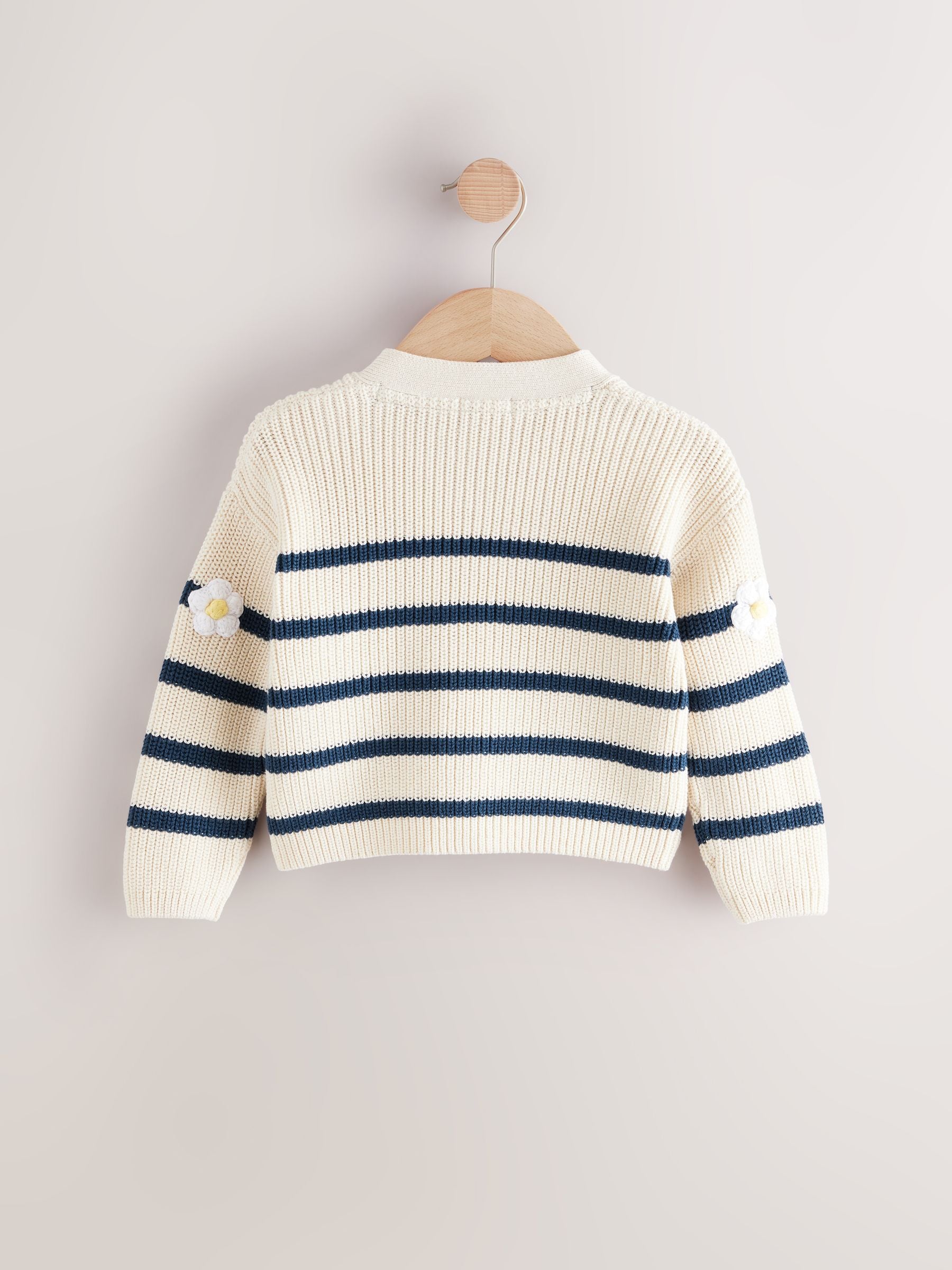 Stripe V-Neck 100% Cotton Cardigan (3mths-7yrs)