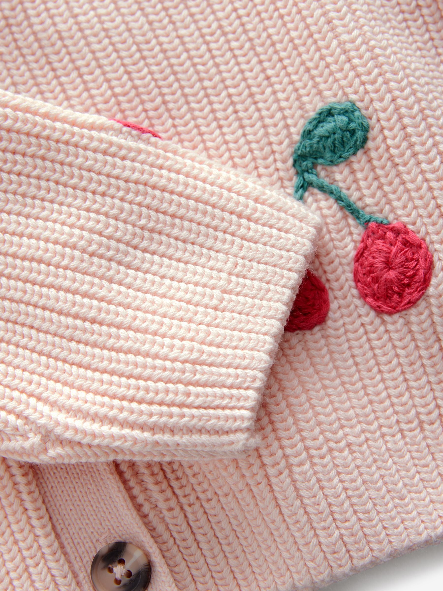 Pink V-Neck 100% Cotton Cardigan (3mths-7yrs)