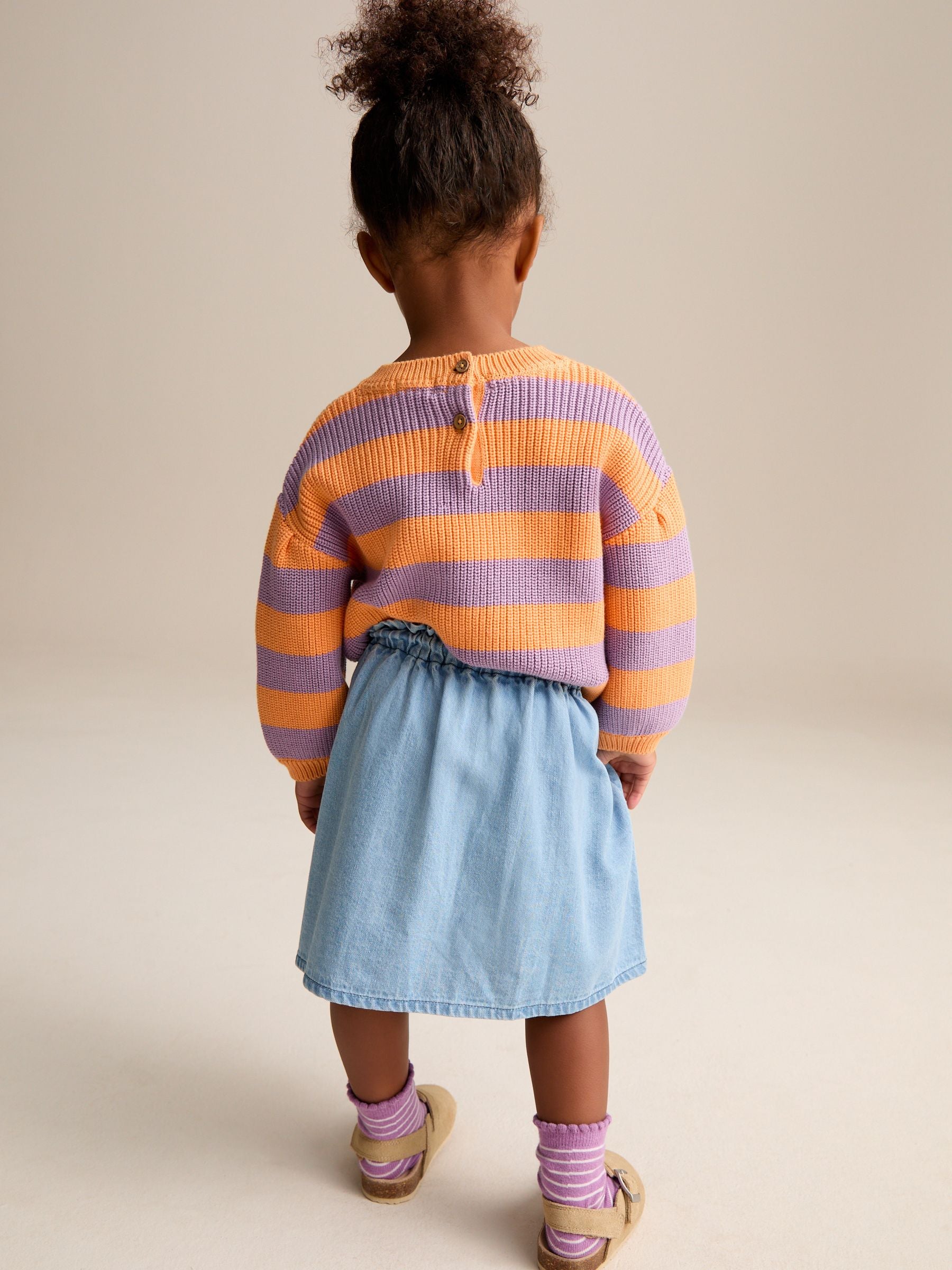 Orange 100% Cotton Jumper and Skirt Set (3mths-7yrs)