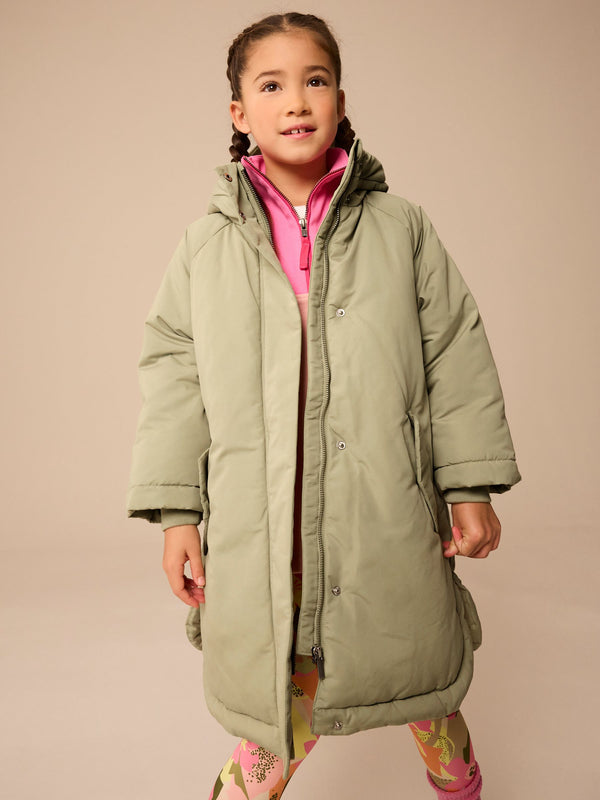 Sage Green Shower Resistant No Quilt Padded Coat (3-16yrs)