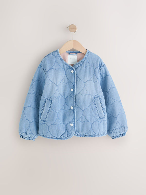 Mid Blue Denim Quilted Heart Jacket (3-16yrs)