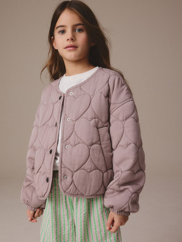 Damson Quilted Heart Jacket (3-16yrs)