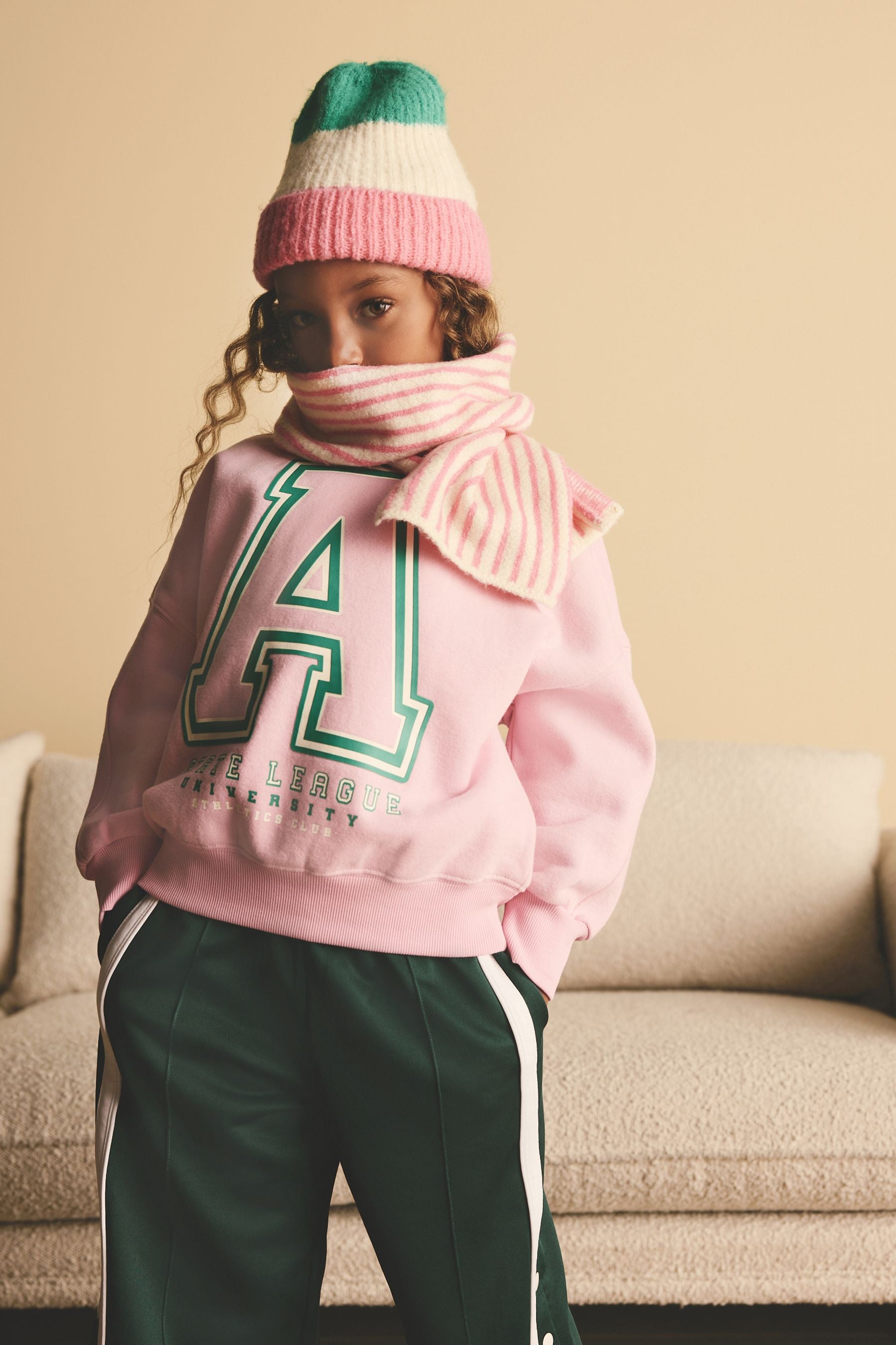 Pink/Green Slogan Sweatshirt (3-16yrs)