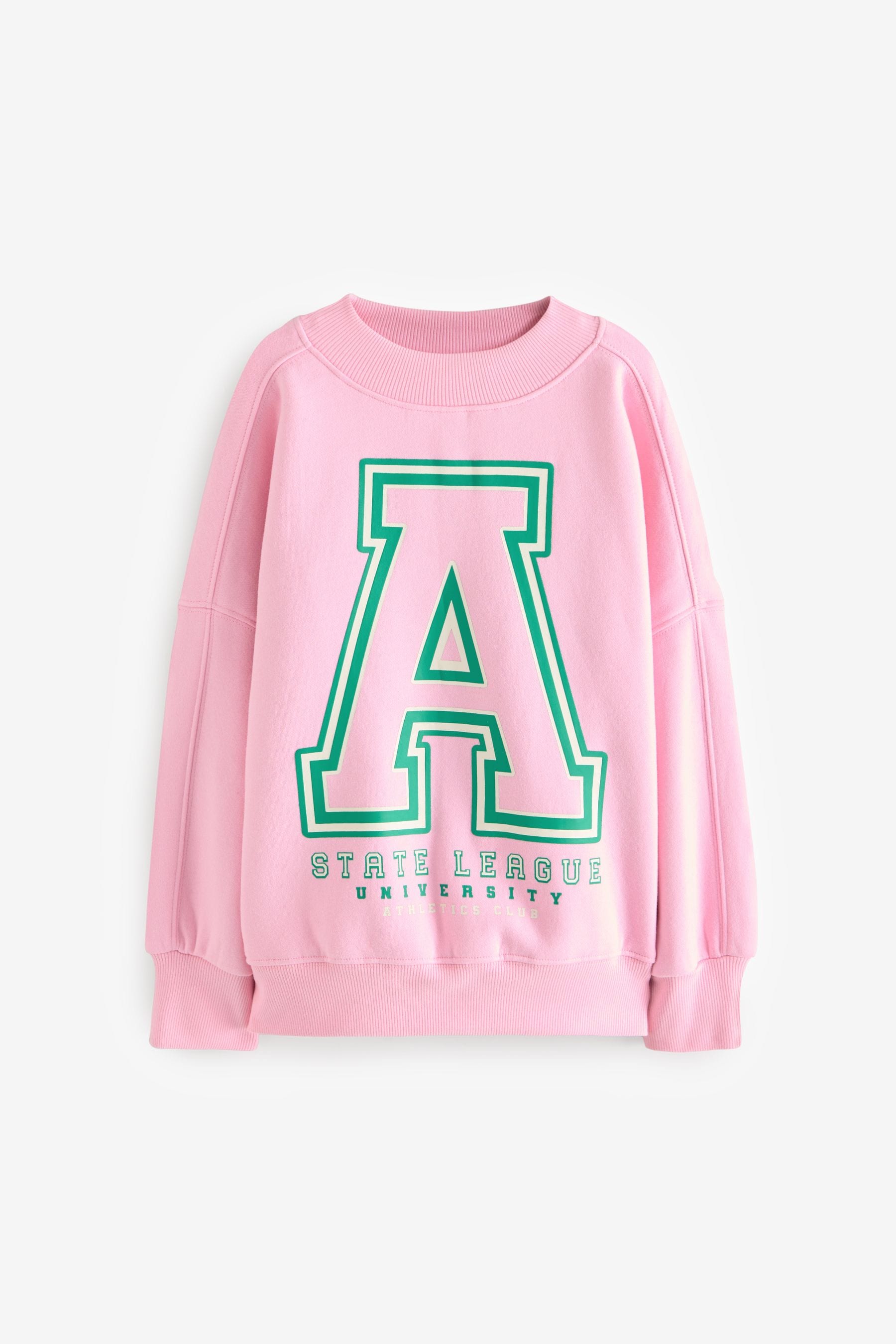 Pink/Green Slogan Sweatshirt (3-16yrs)