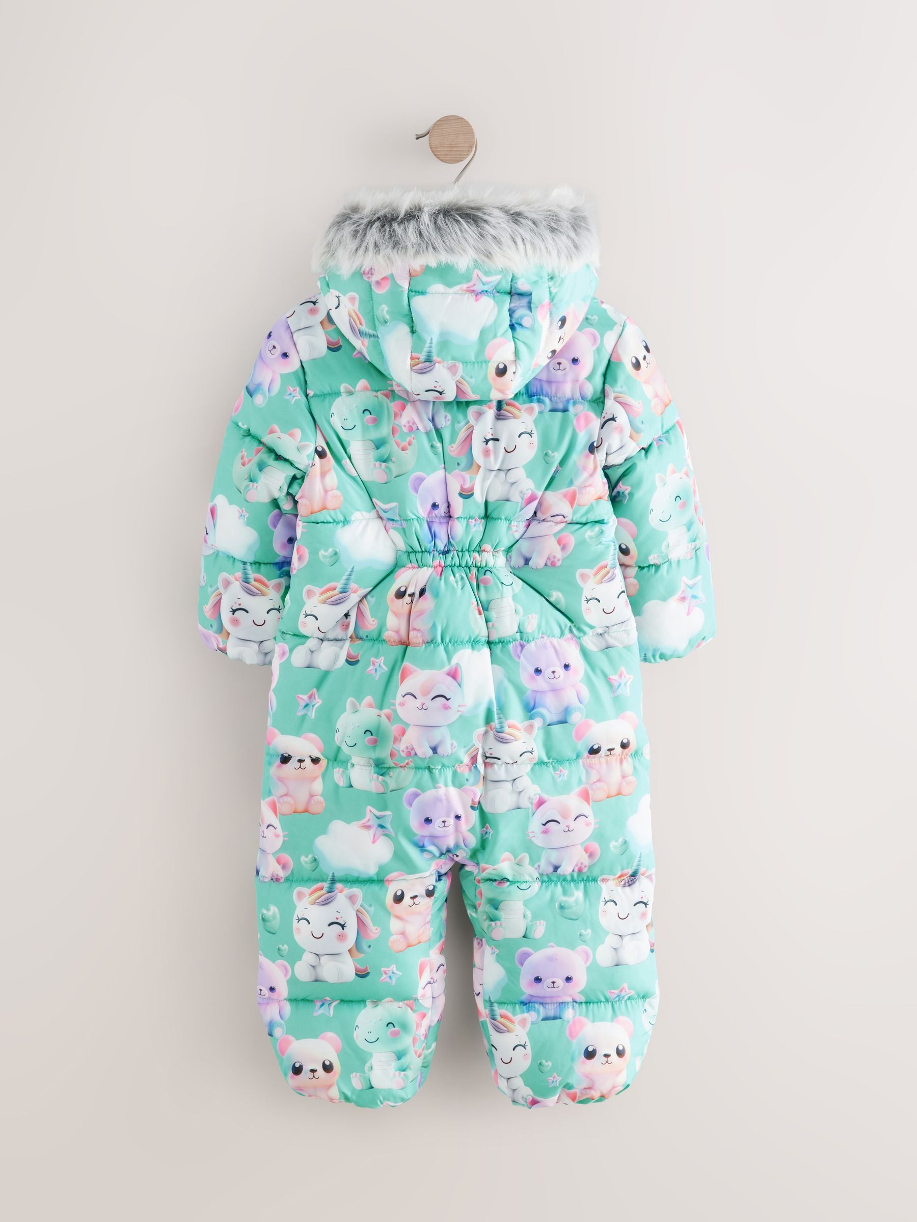 Teal Blue Shower Resistant Printed Snowsuit (3mths-7yrs)