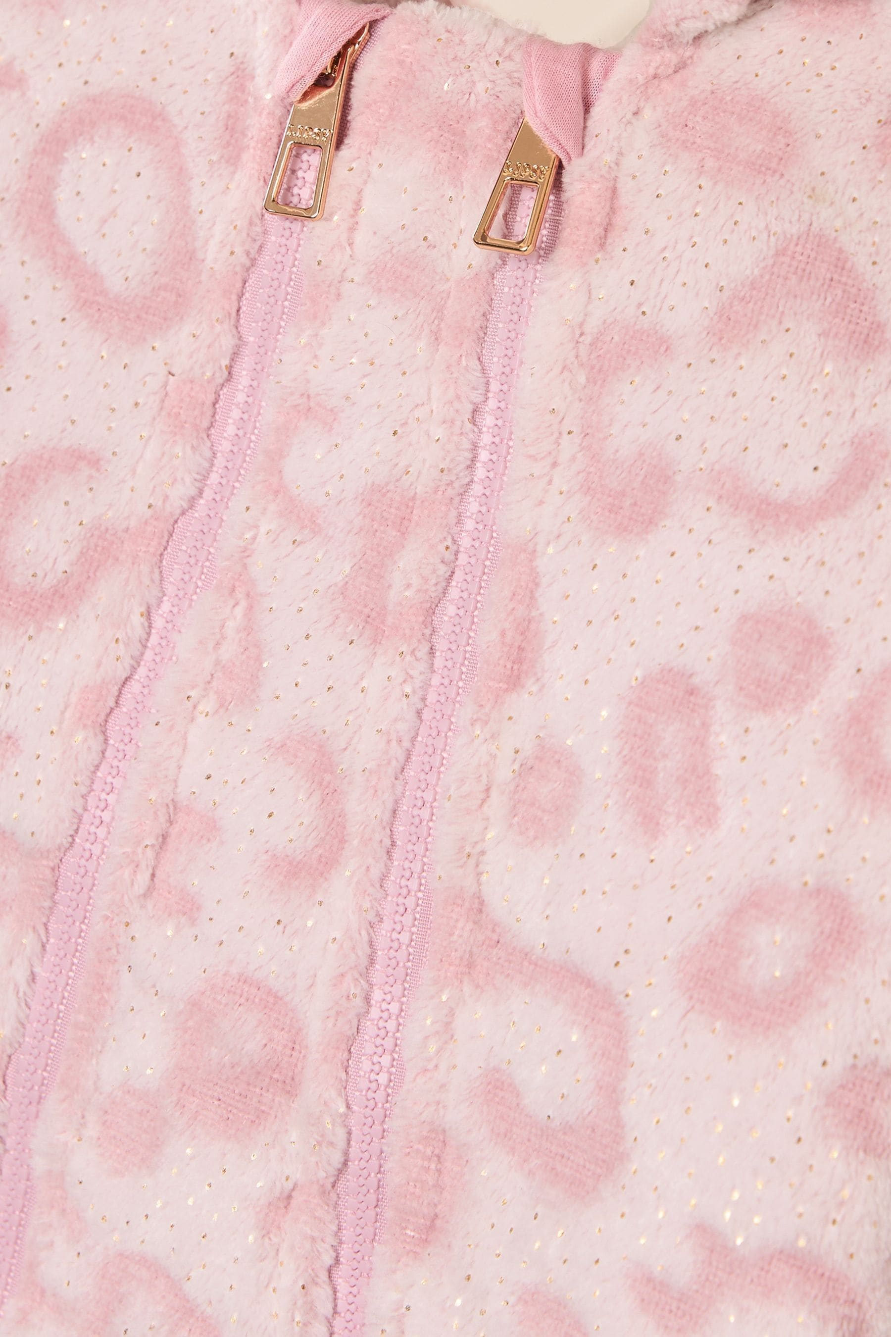 Lipsy Pink Leopard Baby Soft Touch Fleece Sleepsuit (0-2yrs)