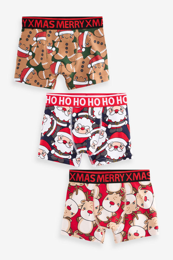 Christmas Print Trunks 3 Pack (1.5-16yrs)