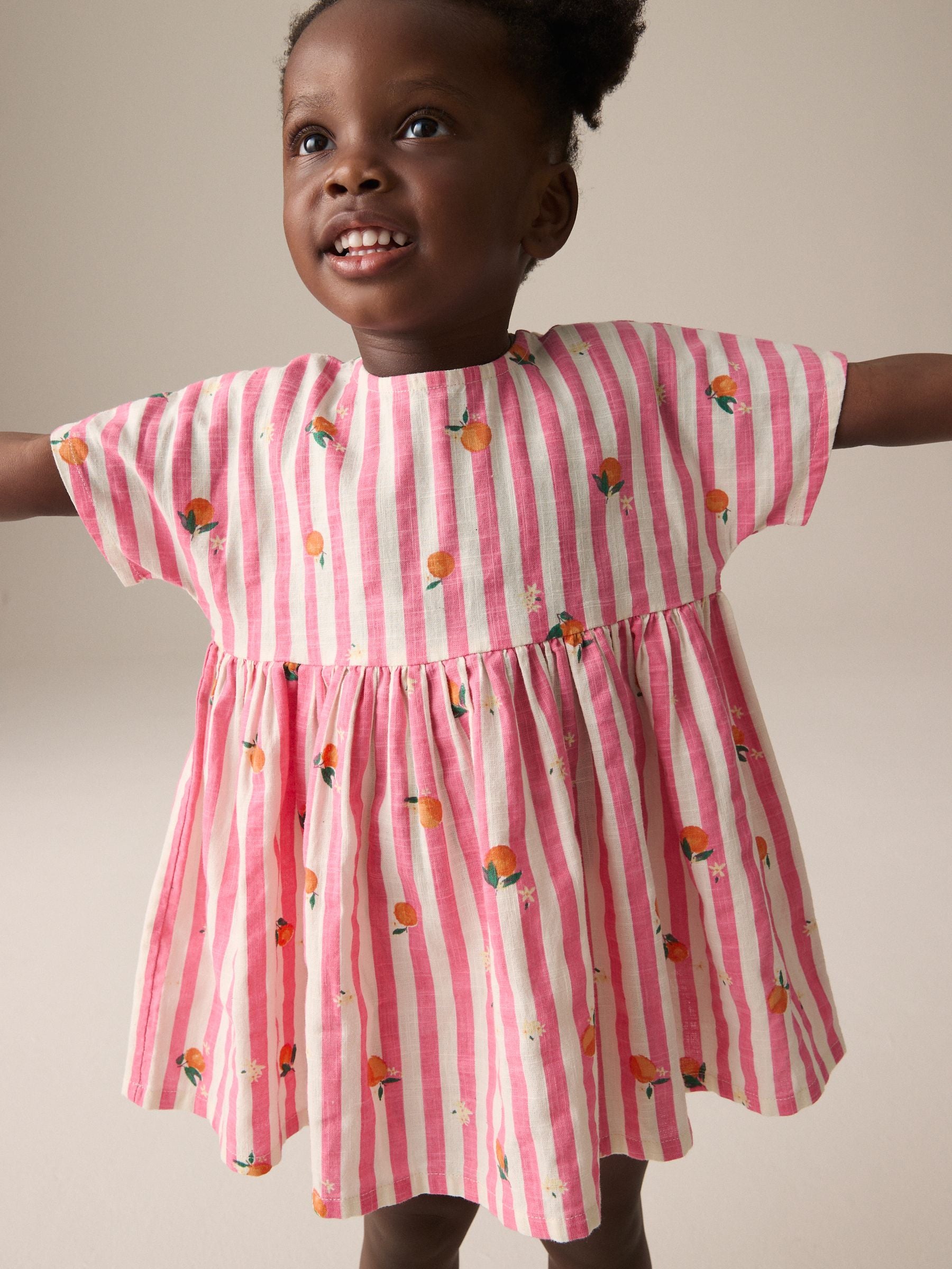 Pink Stripe 100% Cotton Boxy Dress (3mths-8yrs)