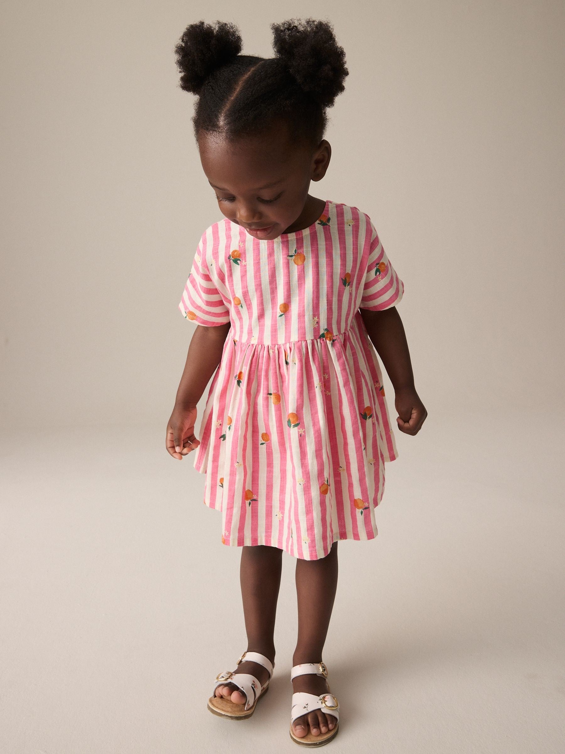 Pink Stripe 100% Cotton Boxy Dress (3mths-8yrs)