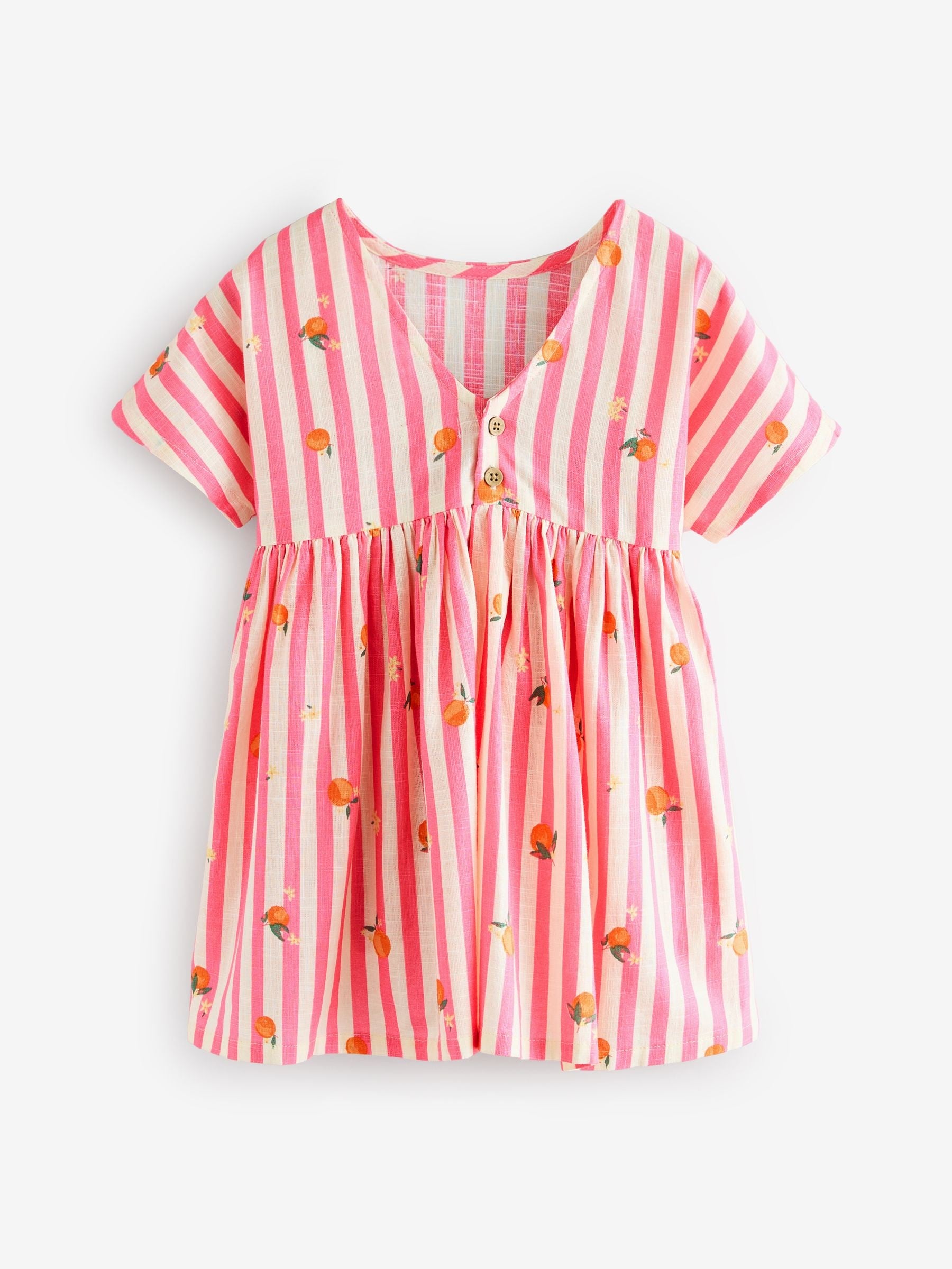 Pink Stripe 100% Cotton Boxy Dress (3mths-8yrs)