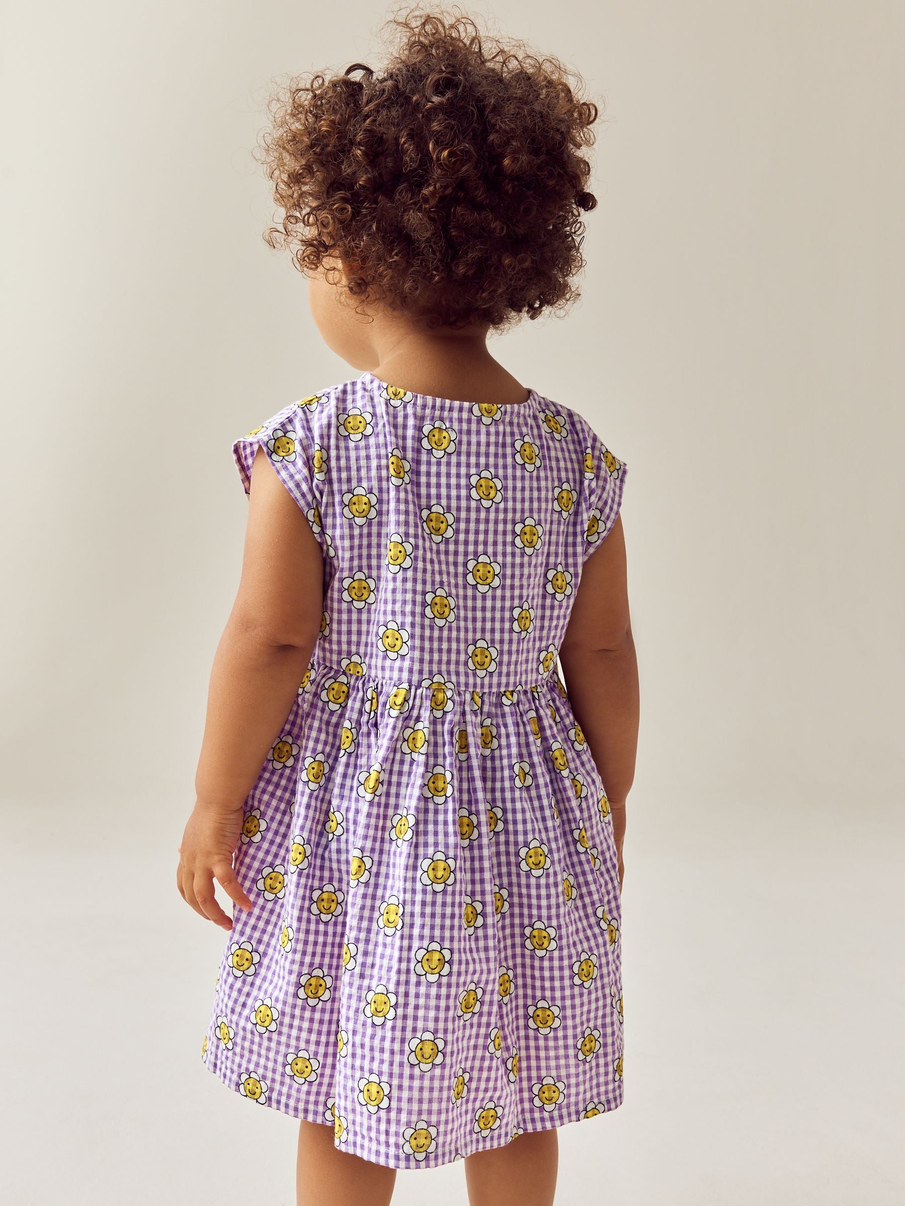 Purple Gingham Button Through 100% Cotton Dress (3mths-10yrs)