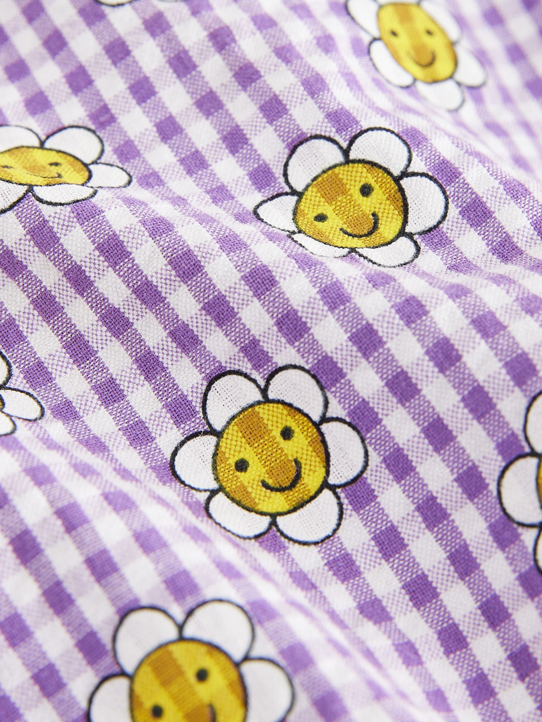 Purple Gingham Button Through 100% Cotton Dress (3mths-10yrs)