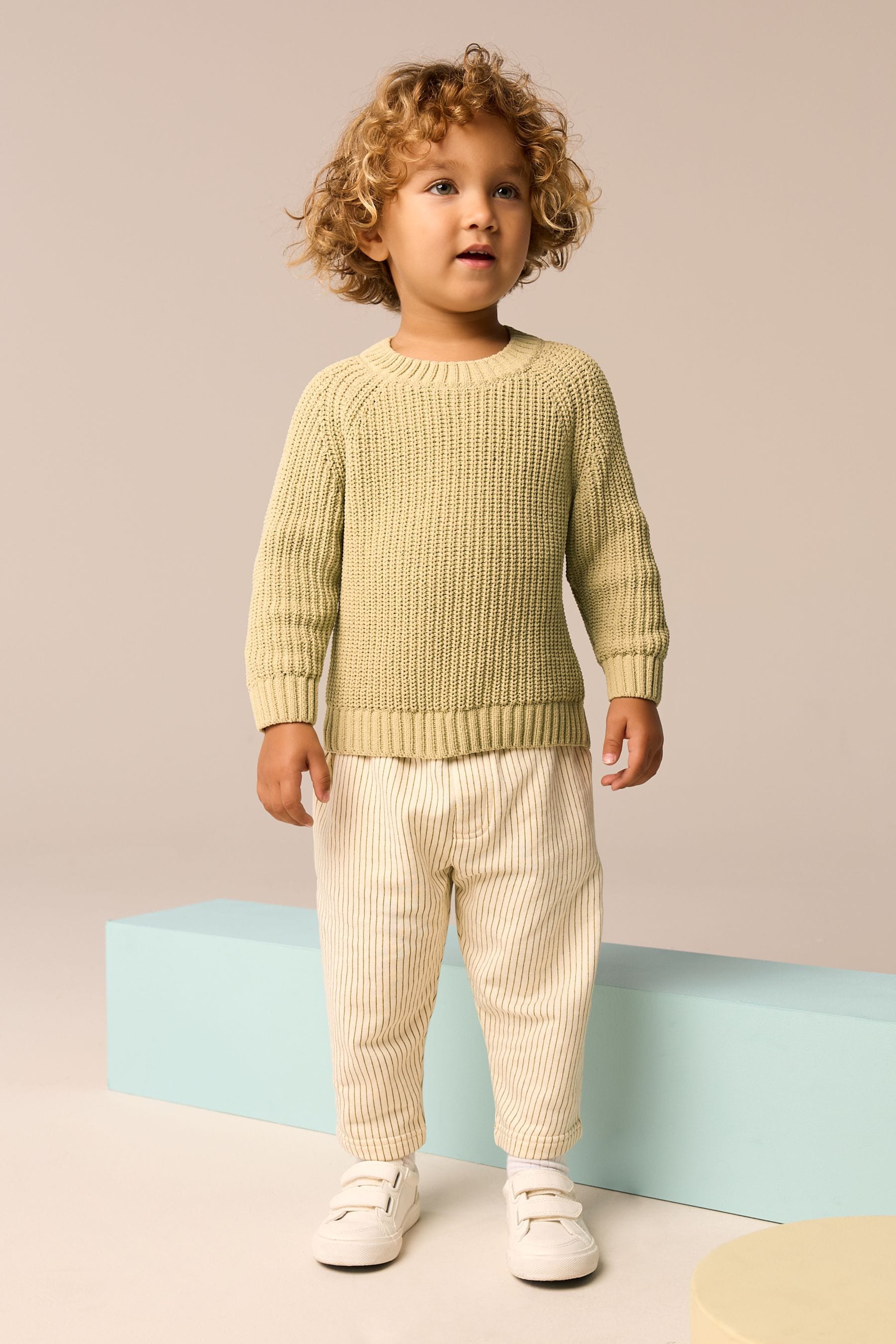 Green Knitted Crew Neck Jumper (3mths-7yrs)