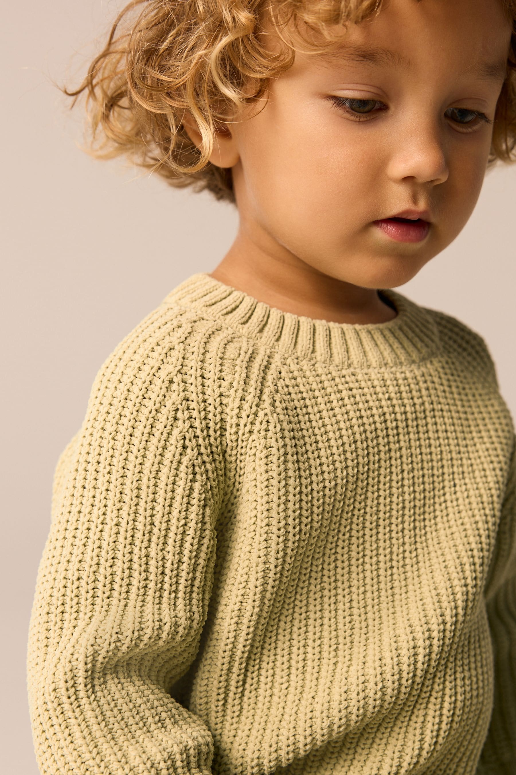 Green Knitted Crew Neck Jumper (3mths-7yrs)