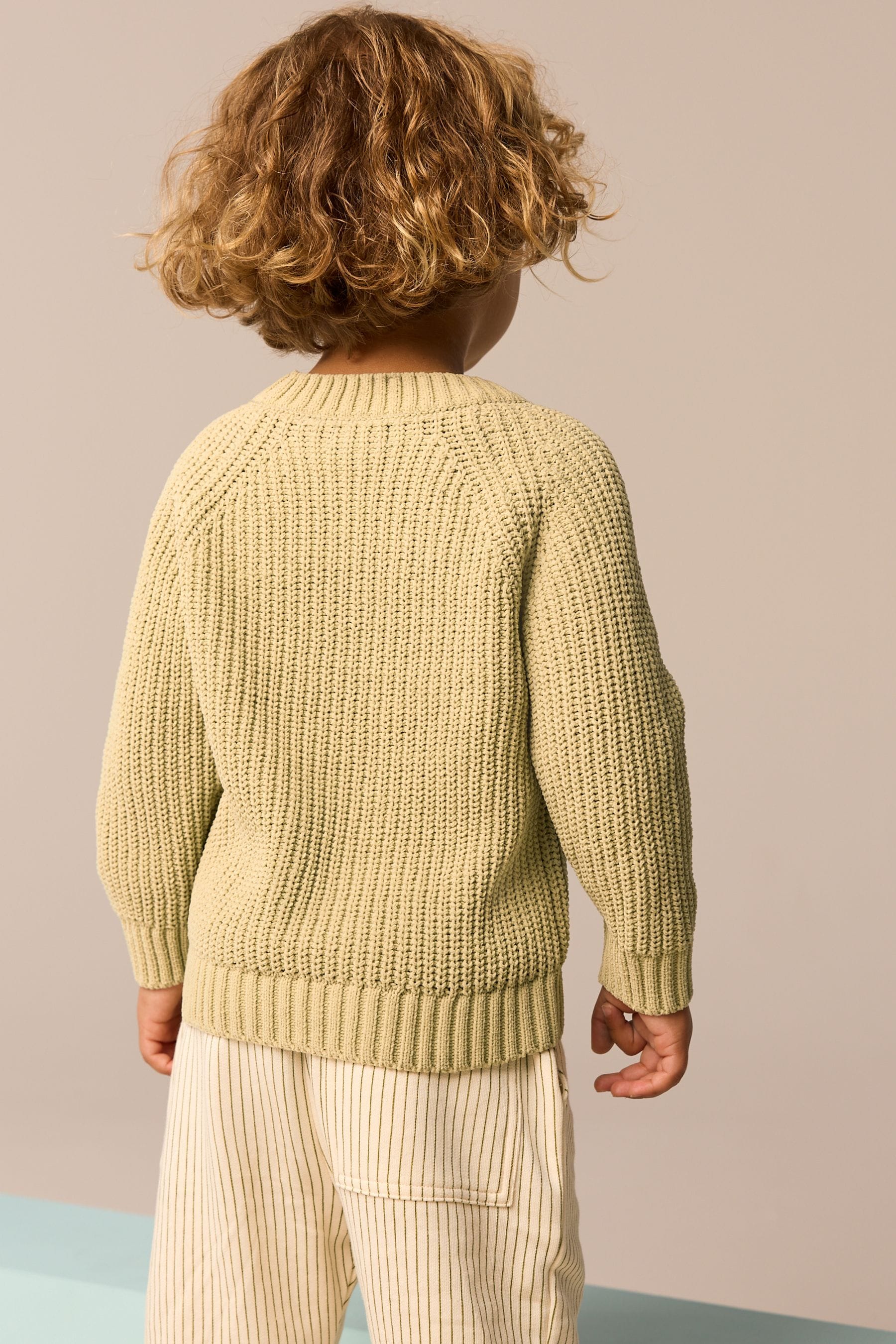 Green Knitted Crew Neck Jumper (3mths-7yrs)