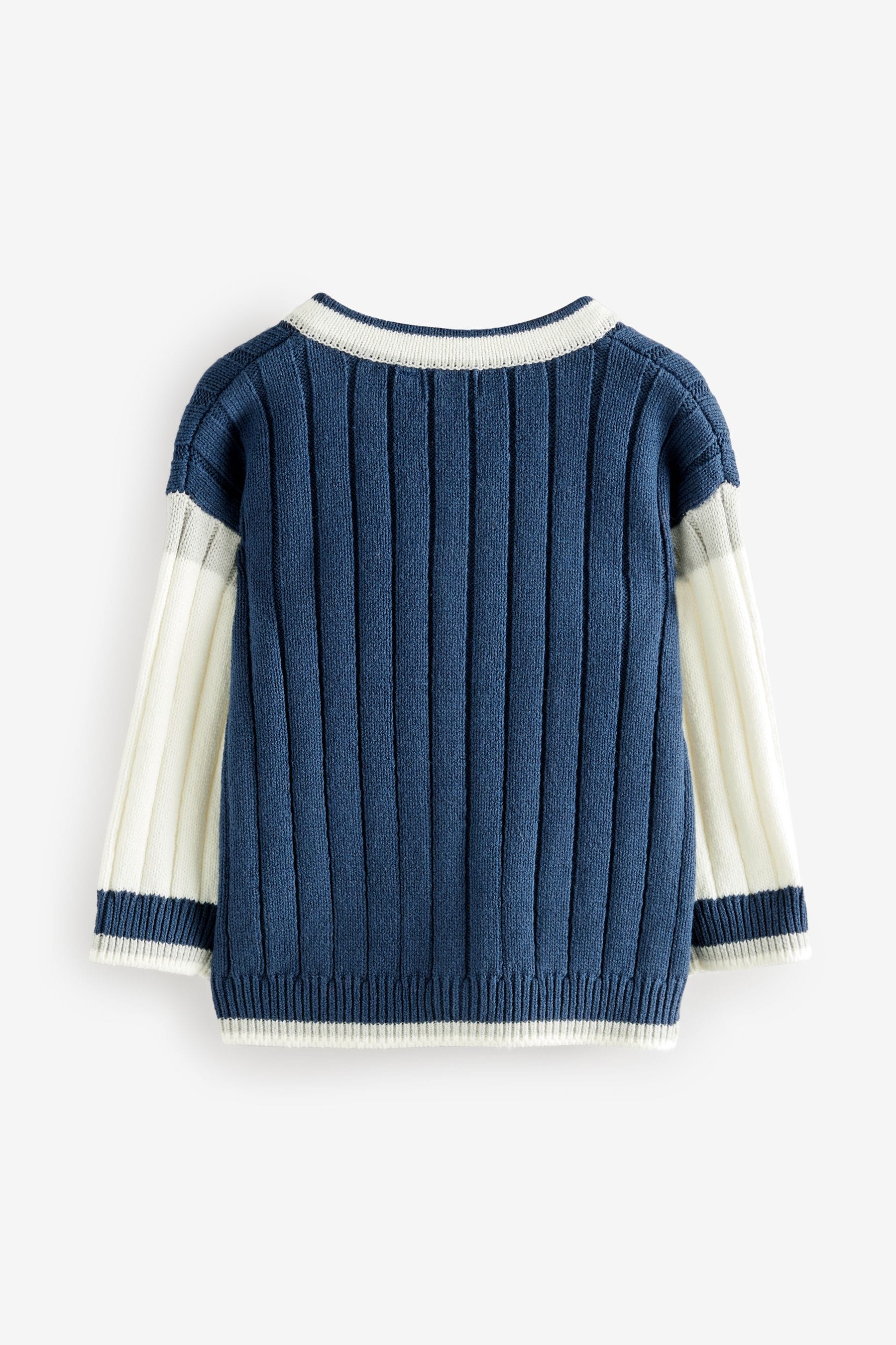 Navy Blue Varsity Knitted Cardigan (3mths-7yrs)