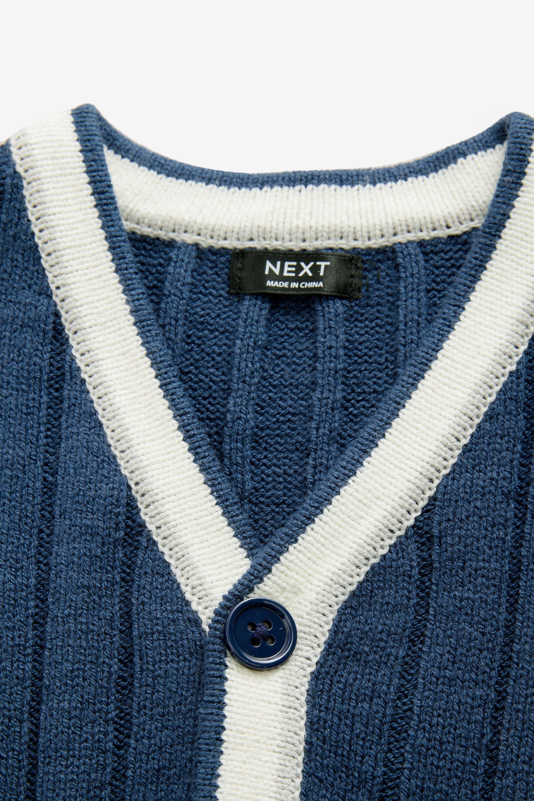 Navy Blue Varsity Knitted Cardigan (3mths-7yrs)