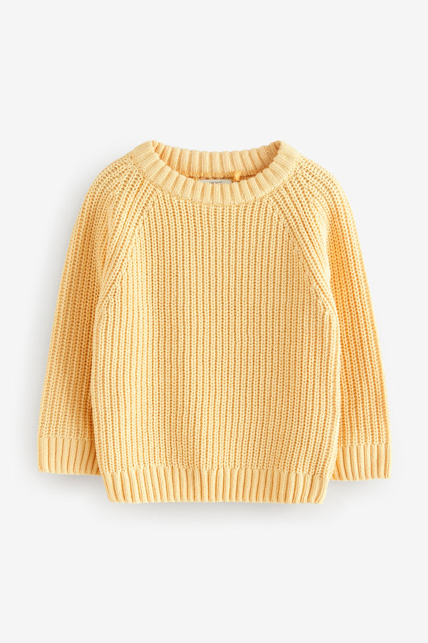 Yellow Knitted Crew Neck Jumper (3mths-7yrs)