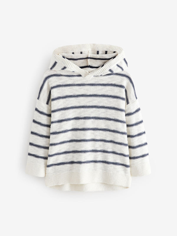 Ecru Stripe Knitted Hoodie (3mths-7yrs)