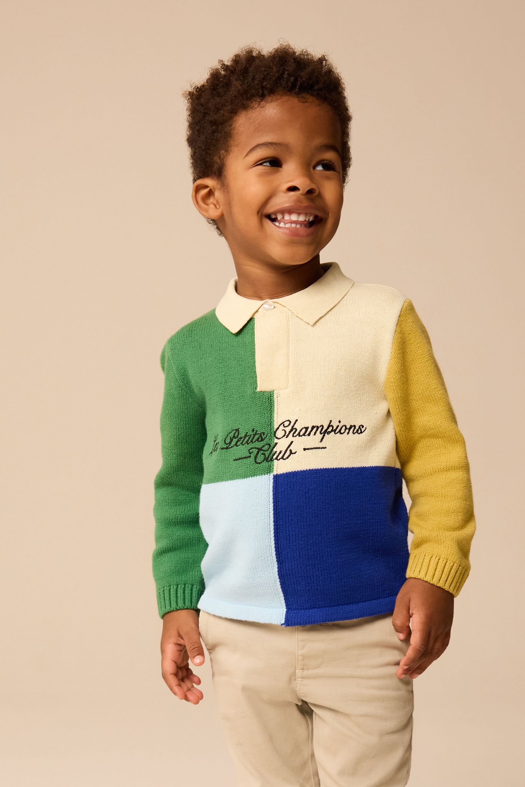 Green Hotchpotch Knitted Rugby Shirt (3mths-7yrs)