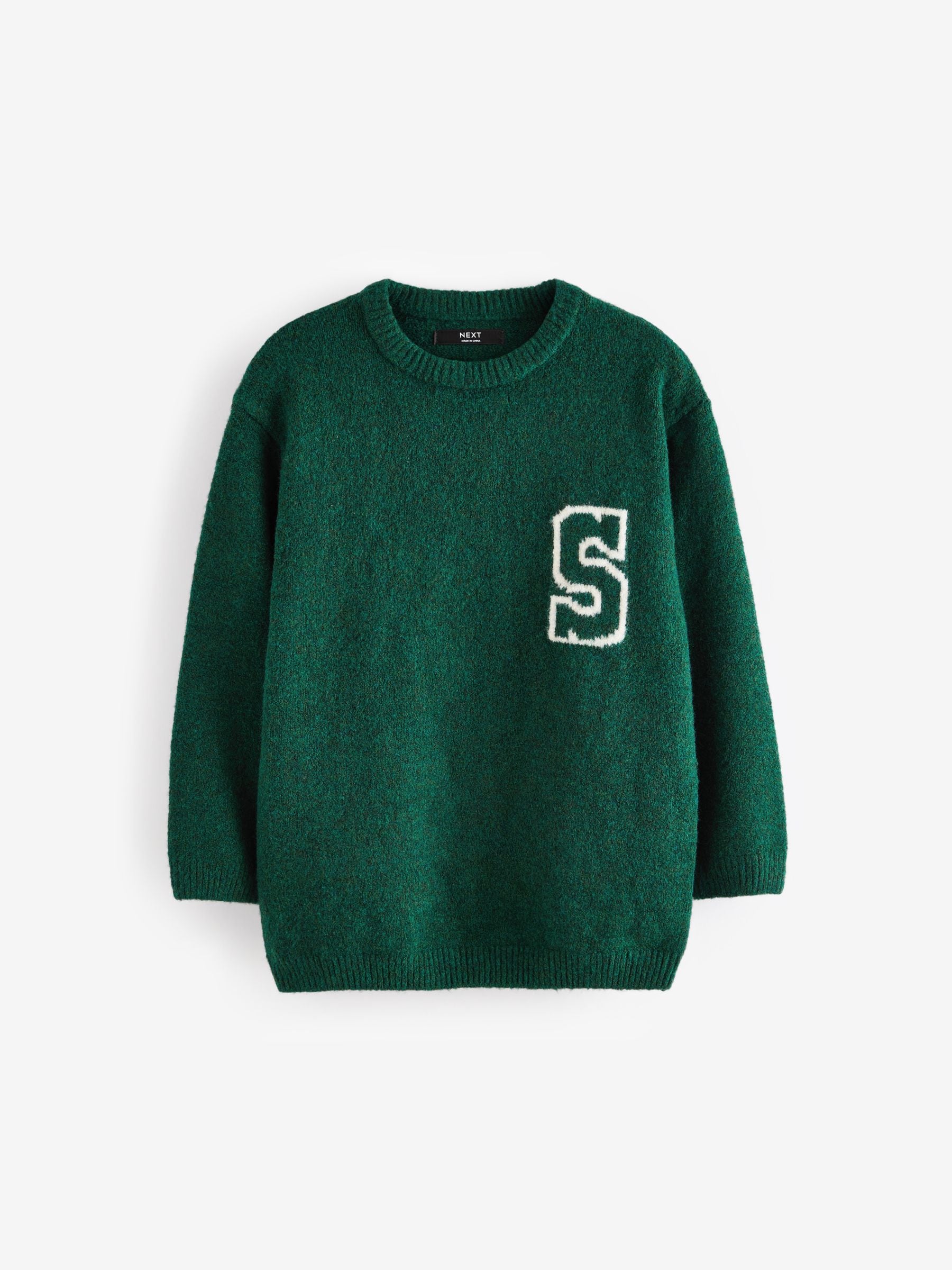 Green Knitted Crew Neck Jumper (3-16yrs)